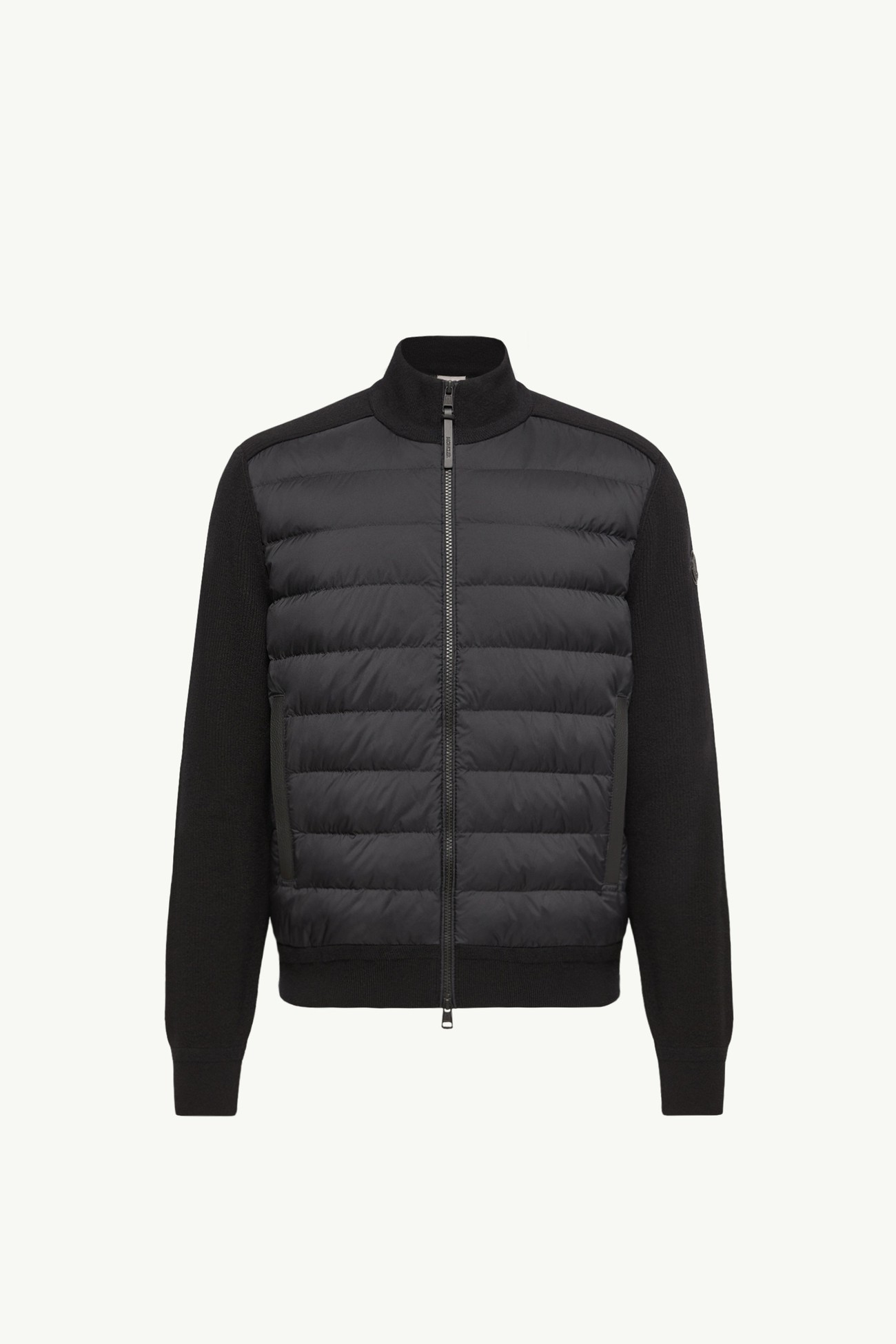 Wattierte Strickjacke aus Woll-Kaschmir-Mischung mit Reißverschluss Herren Schwarz Moncler 2