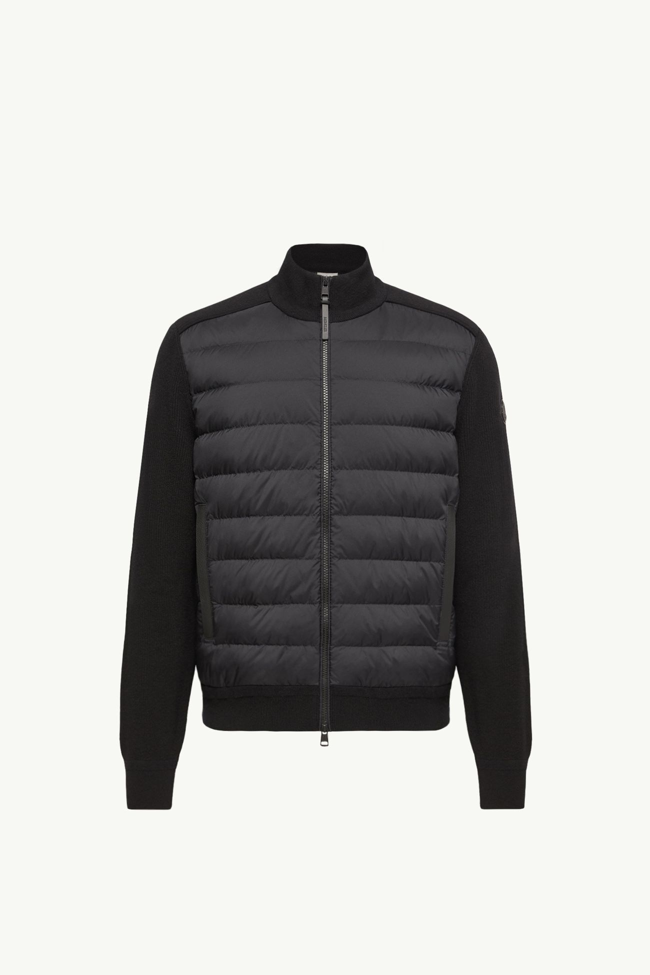 울 & 캐시미어 혼방 패딩 집업 카디건 남성 블랙 Moncler 2