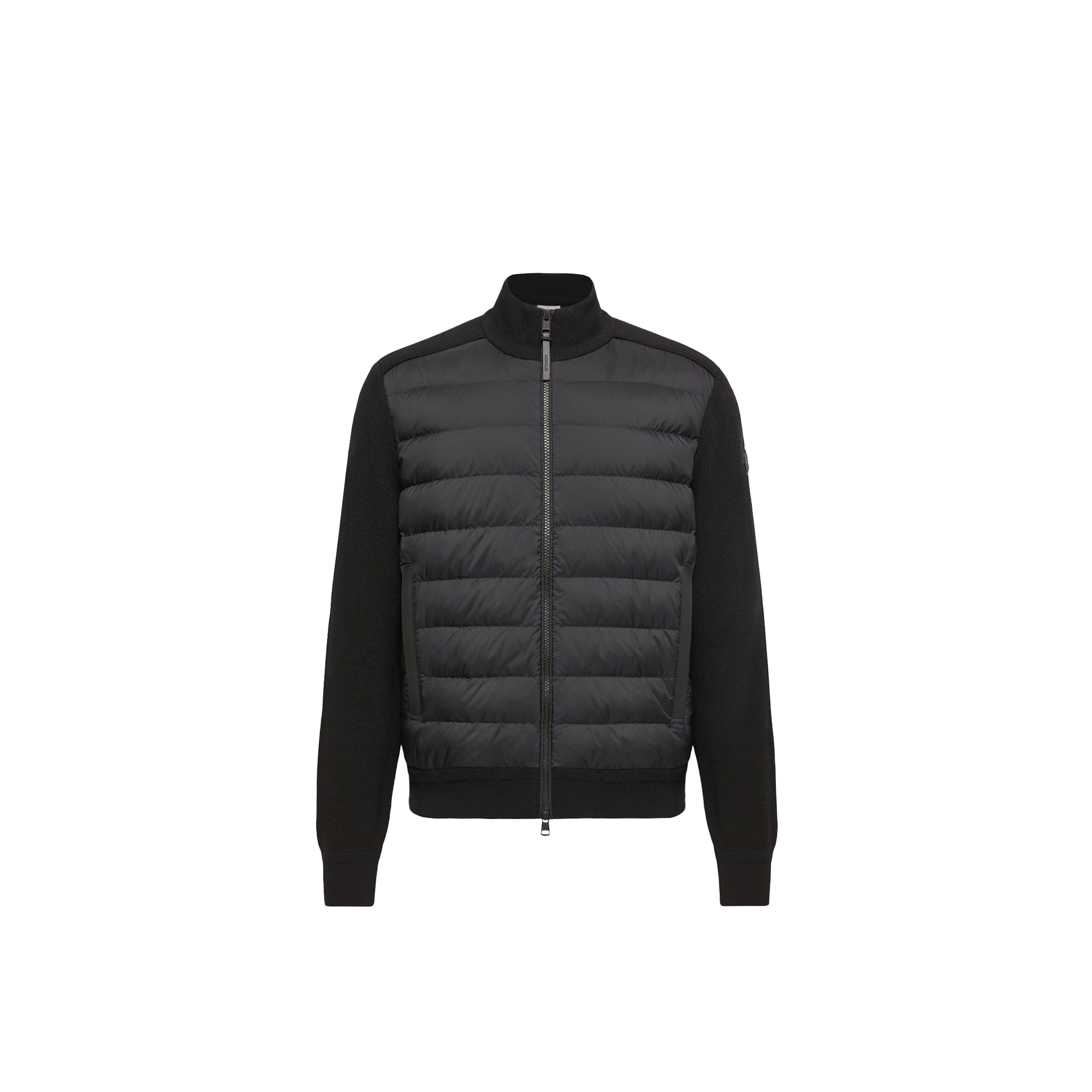 Moncler   Wool & Cashmere Blend Padded Zip-Up Cardigan for Men in Black, Size: Xl