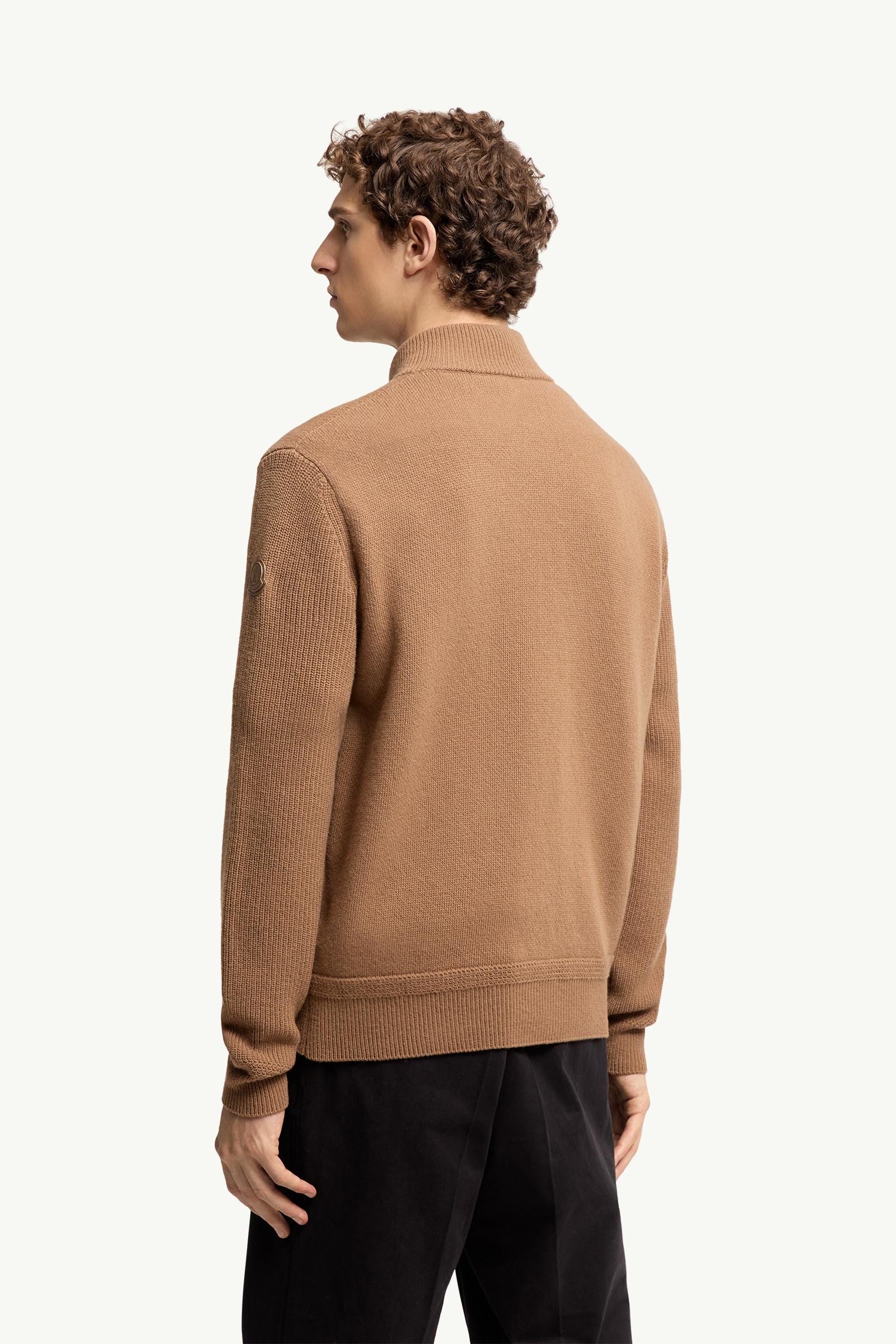 Light Brown Wool & Cashmere Zip-Up Cardigan - Sweaters & Cardigans