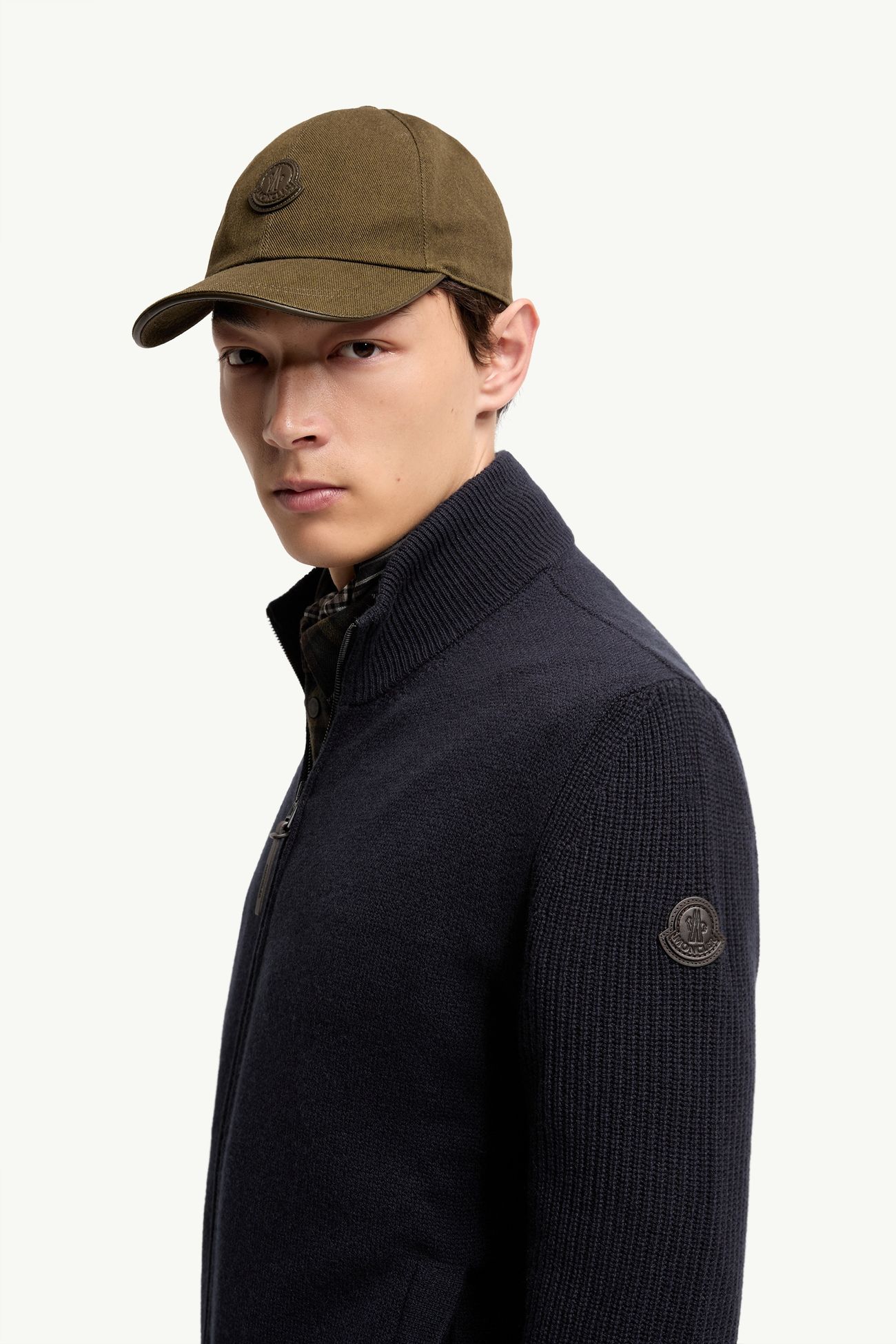 Wool & Cashmere Zip-Up Cardigan Hommes Bleu marine Moncler 1