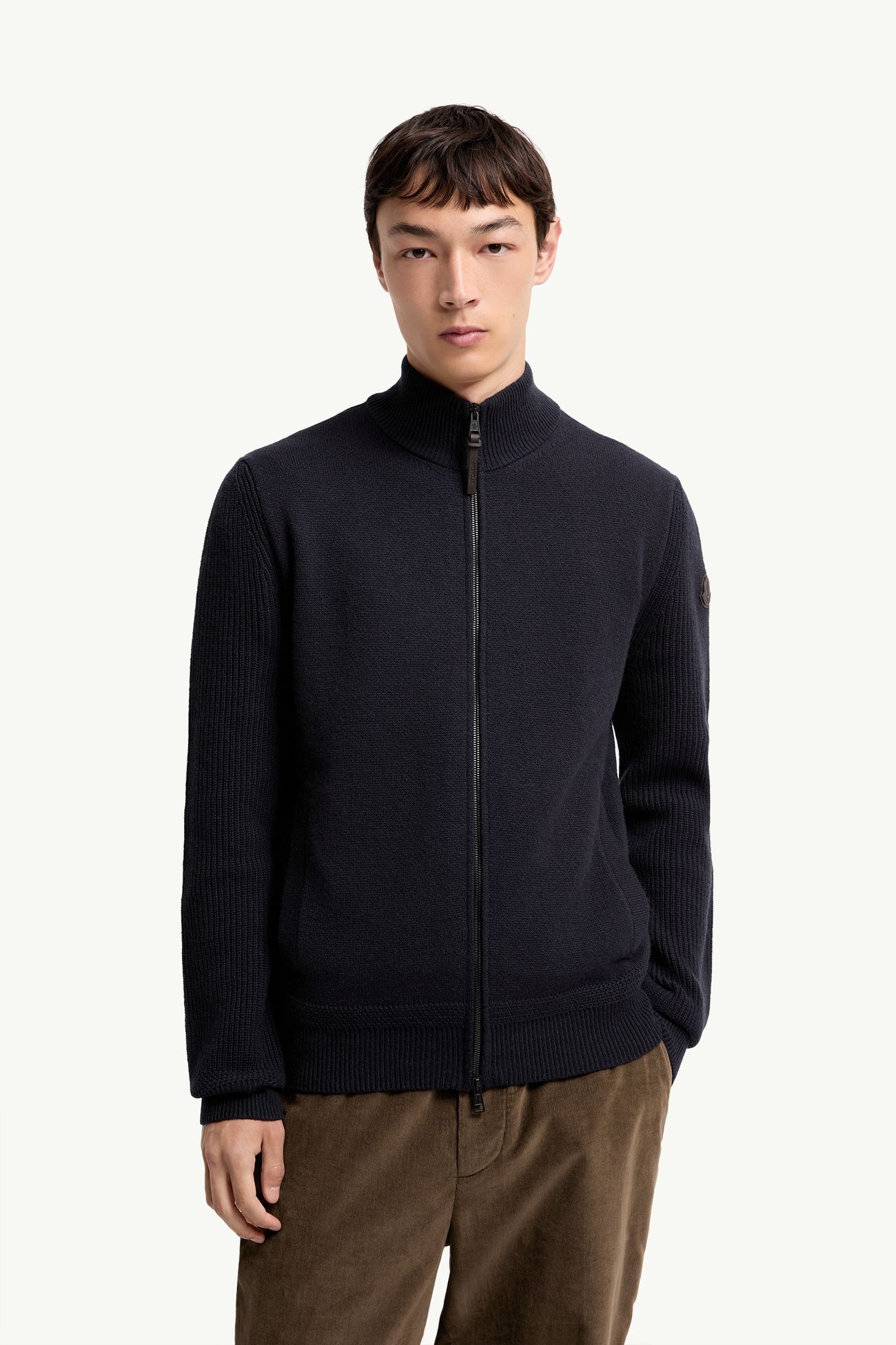 Wool & Cashmere Zip-Up Cardigan Hommes Bleu marine Moncler 3