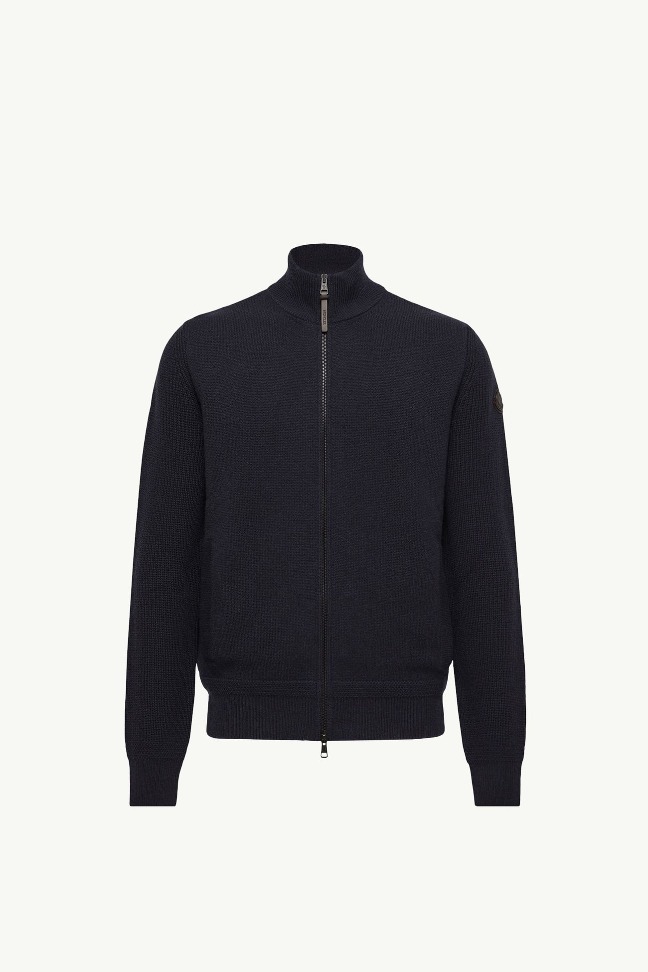 Wool & Cashmere Zip-Up Cardigan Men Navy Blue Moncler 2