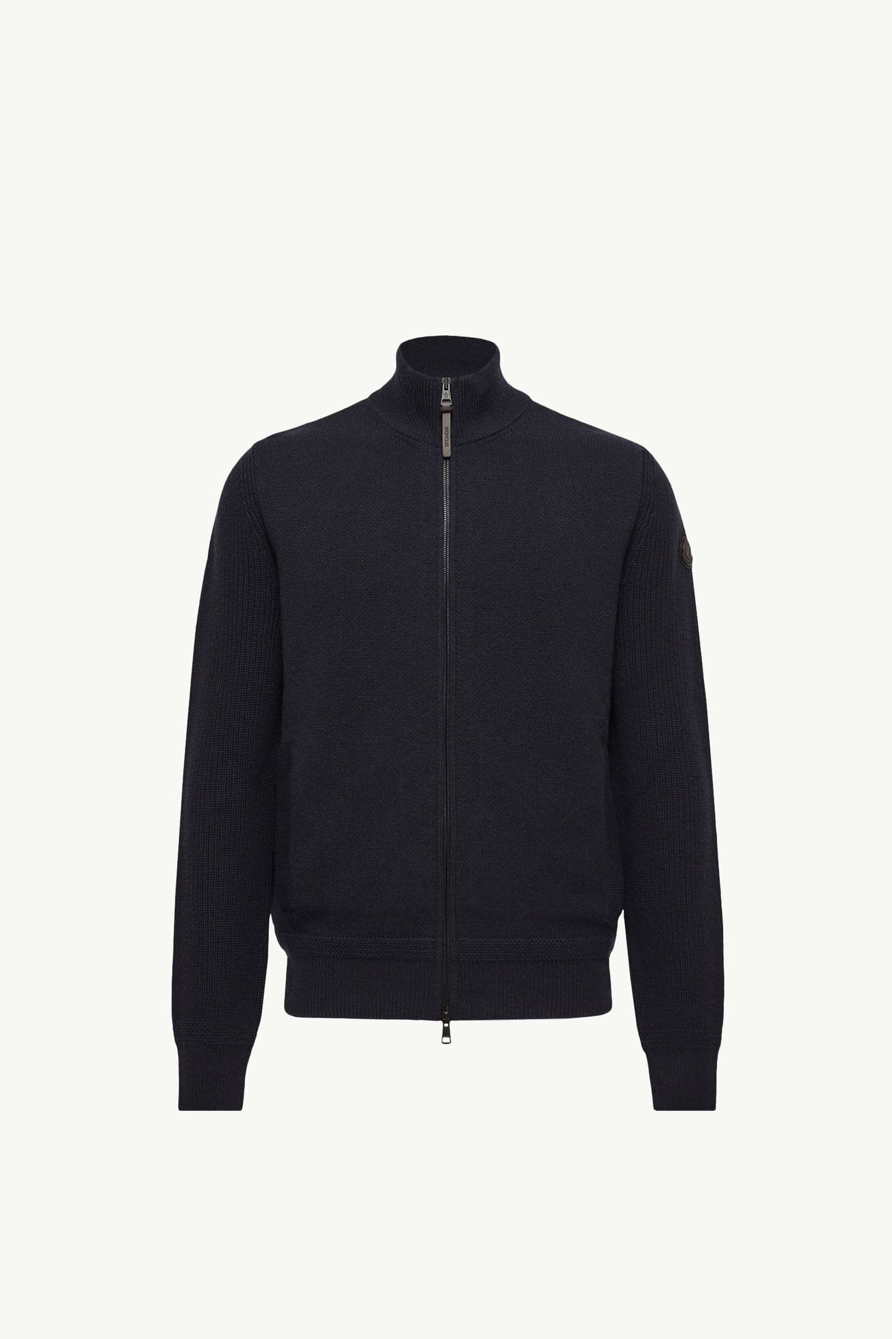 Wool & Cashmere Zip-Up Cardigan Men Navy Blue Moncler 2