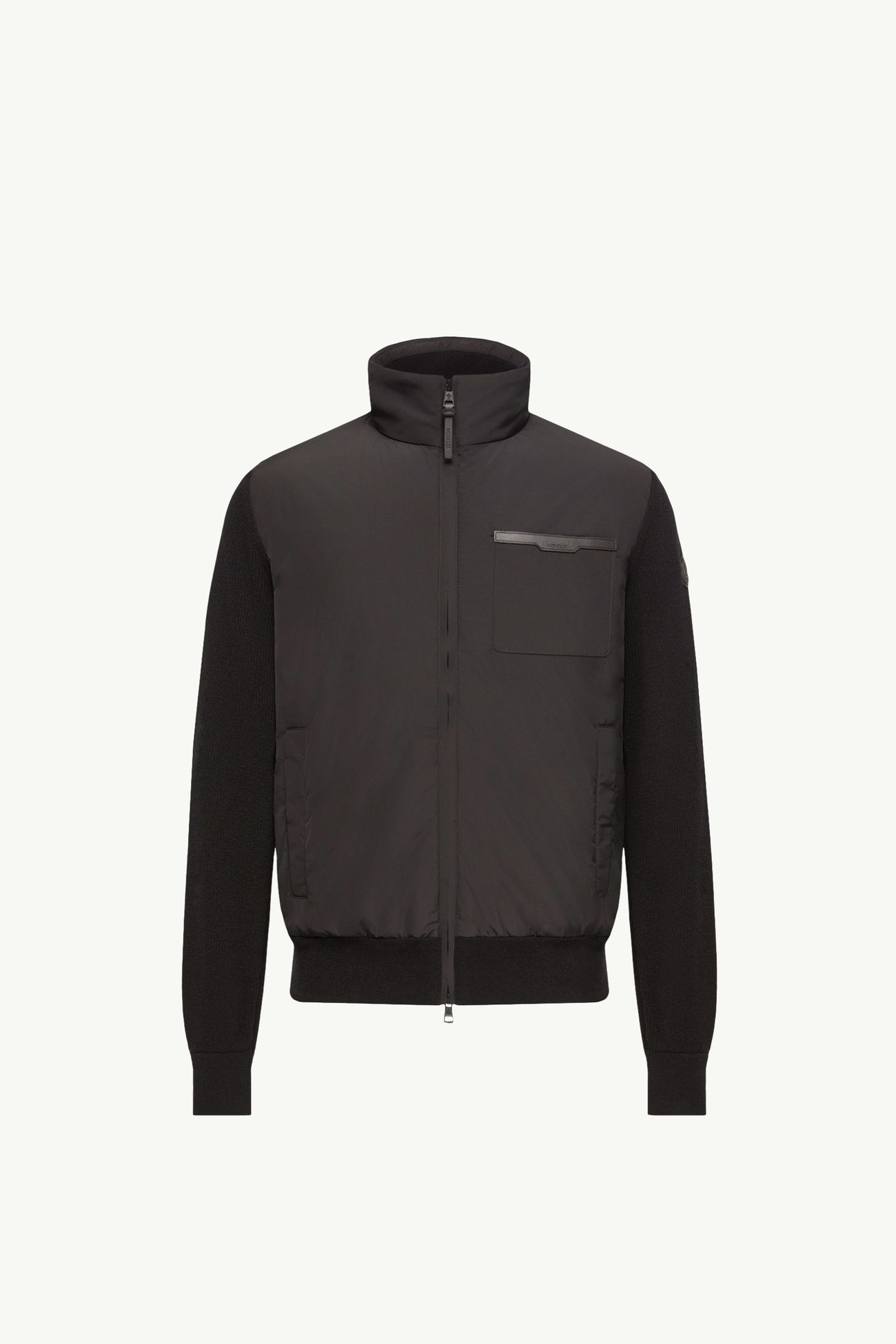 Cardigan zippé matelassé en laine et cachemire Hommes Noir Moncler 2