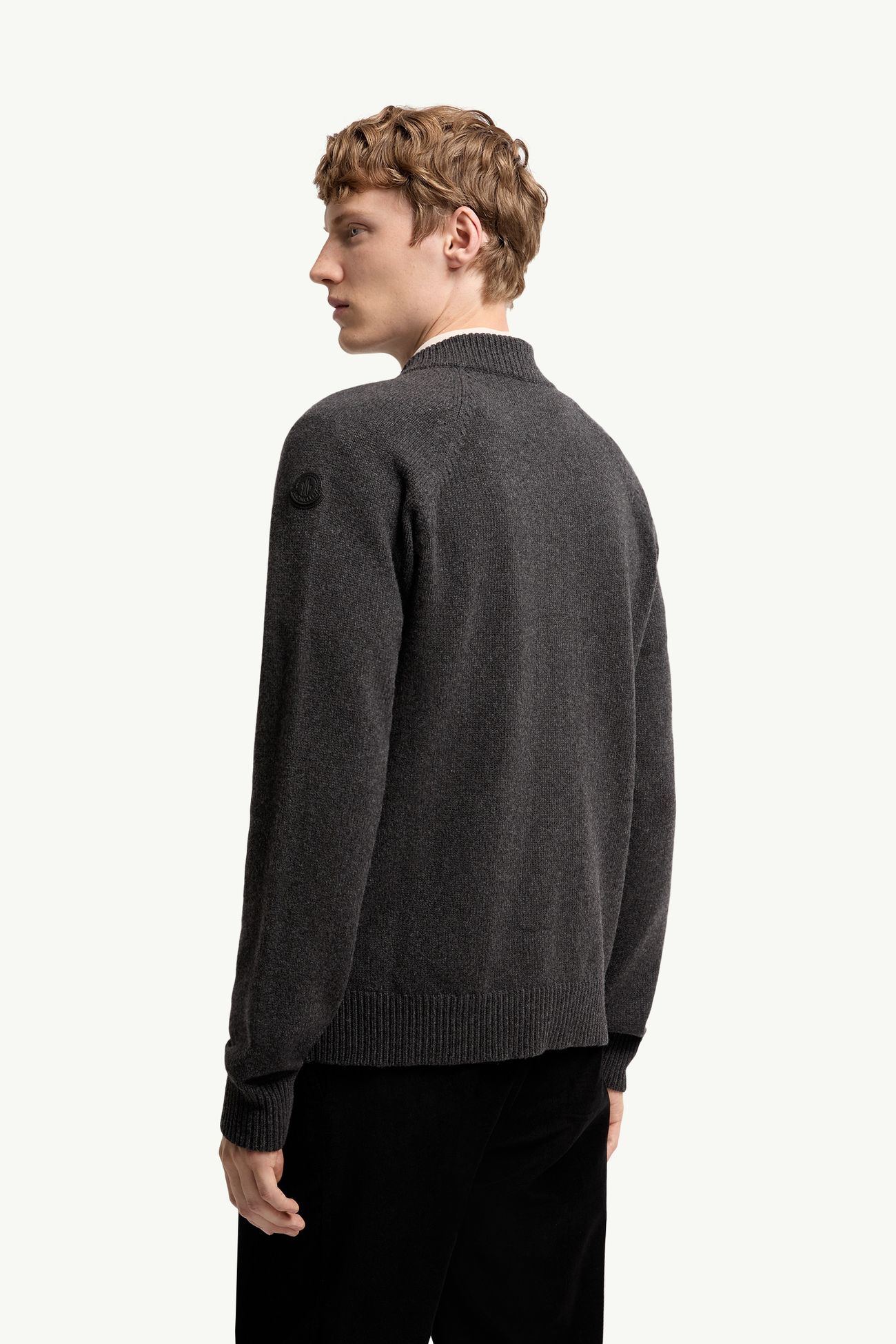 Strickjacke mit Reißverschluss aus Wolle-Kaschmir-Mischung Herren Dunkelgrau Moncler 4
