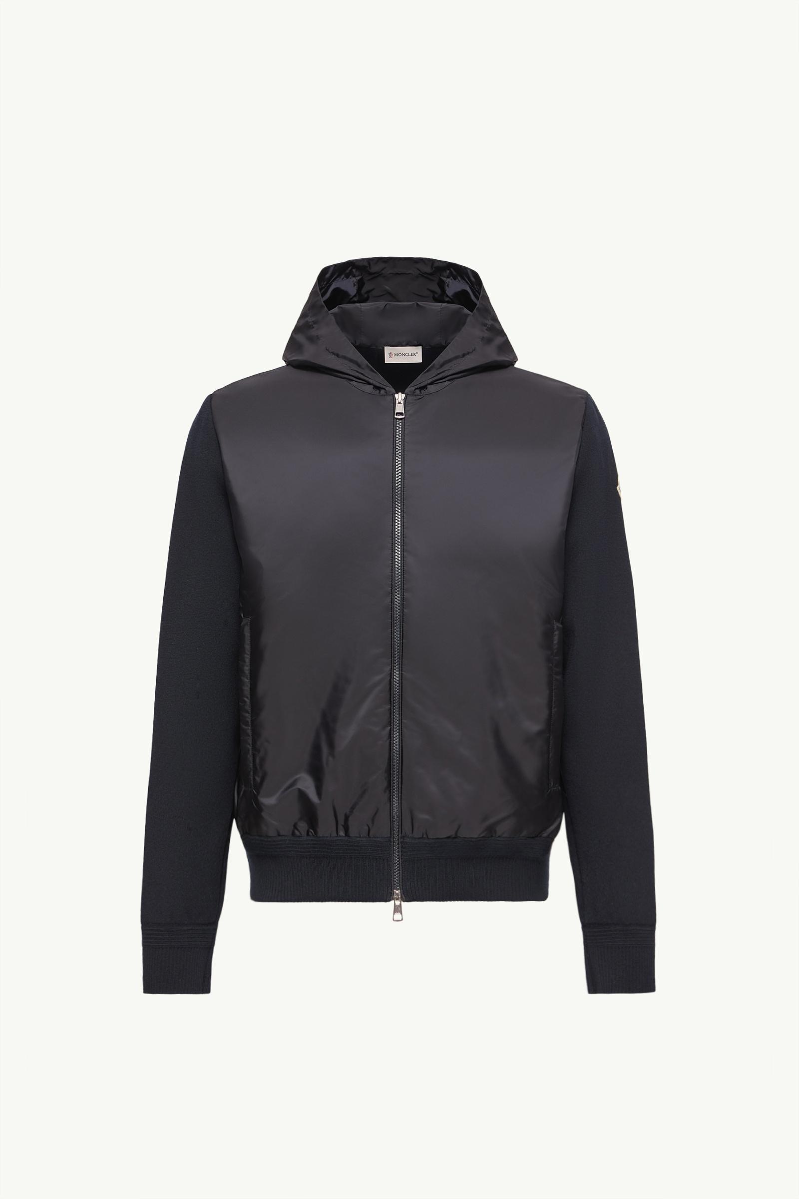 Cotton Blend Zip-Up Hoodie Men Navy Blue Moncler, 1 of 0