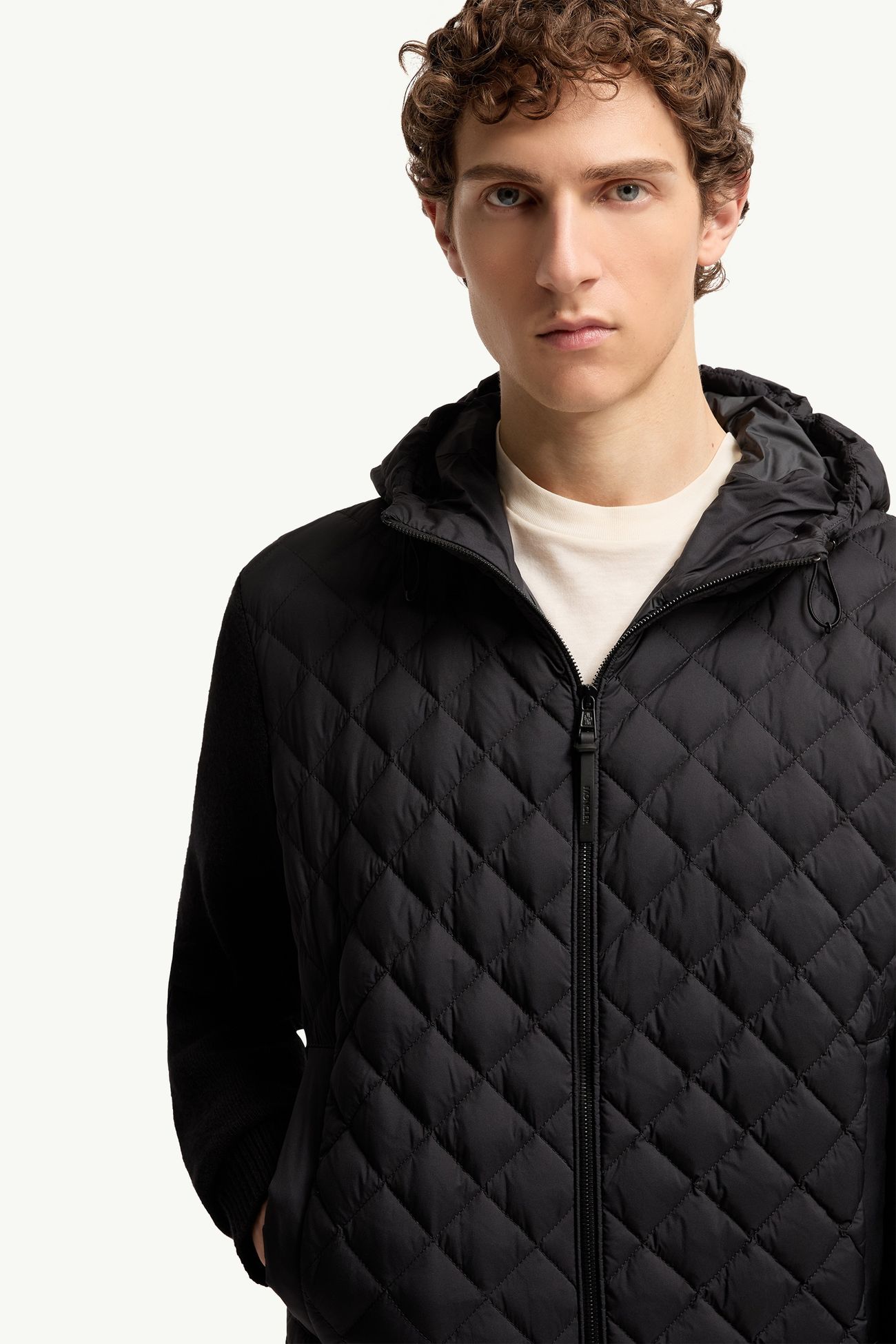 羊毛羊絨混紡連帽衫 男士 黑色 Moncler 5