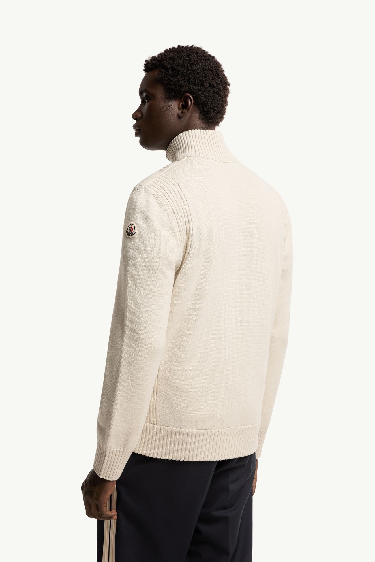 Cardigan imbottito in lana con zip Uomo Beige Chiaro Moncler 4
