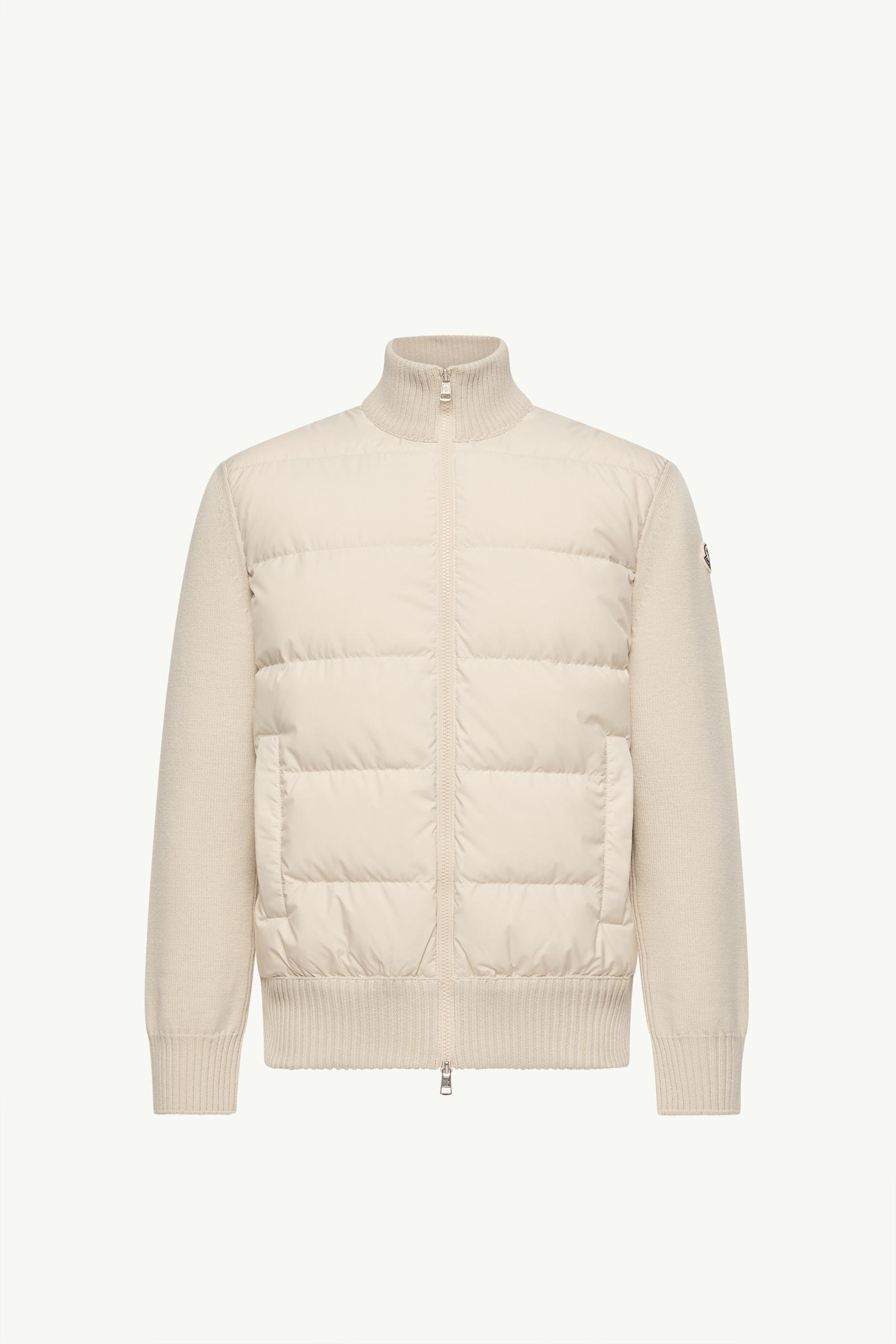 Padded Wool Zip-Up Cardigan Men Light Beige Moncler, 1 of 0