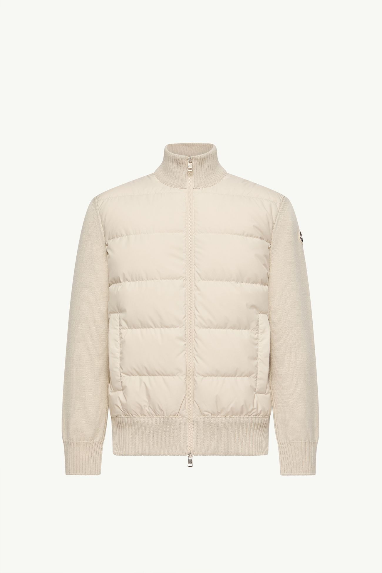 Cárdigan con cremallera de lana acolchada Hombre Beige Claro Moncler 2