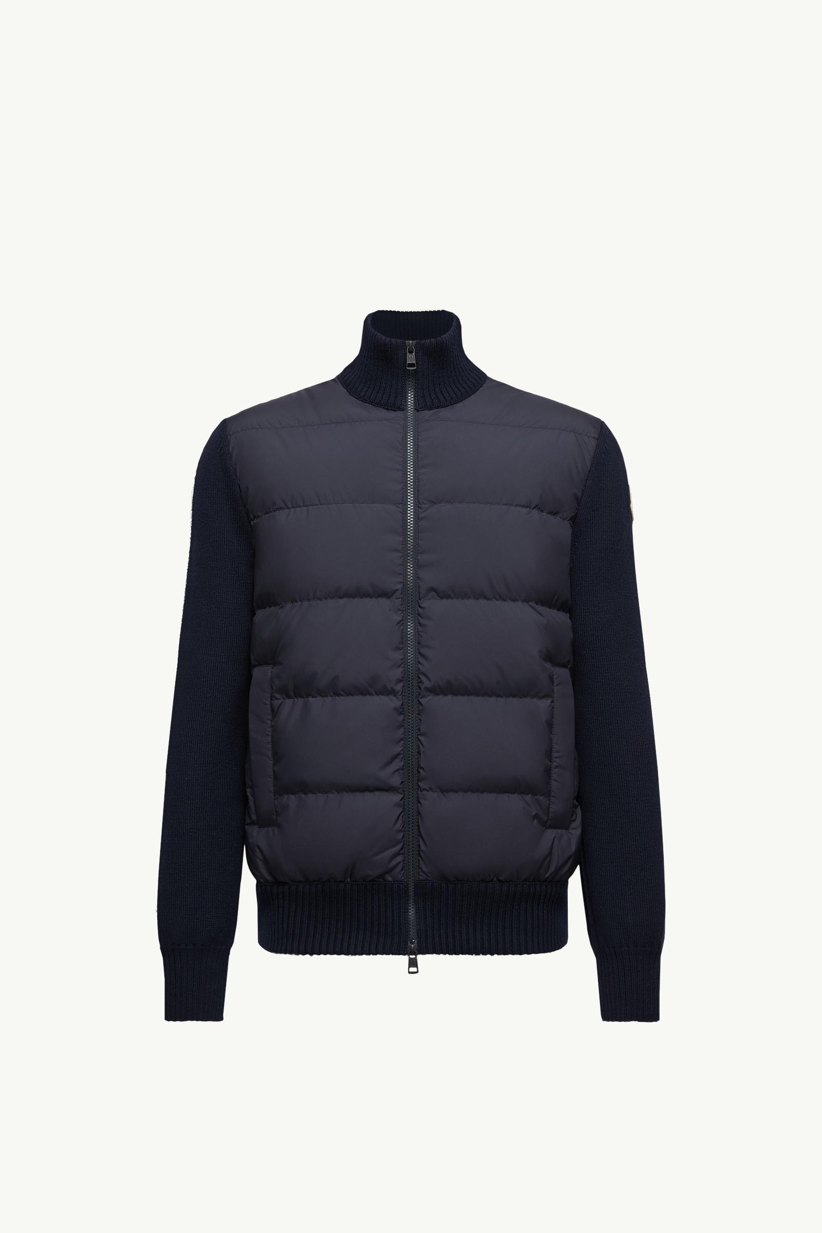 Padded Wool Zip-Up Cardigan Men Navy Blue Moncler, 1 of 0