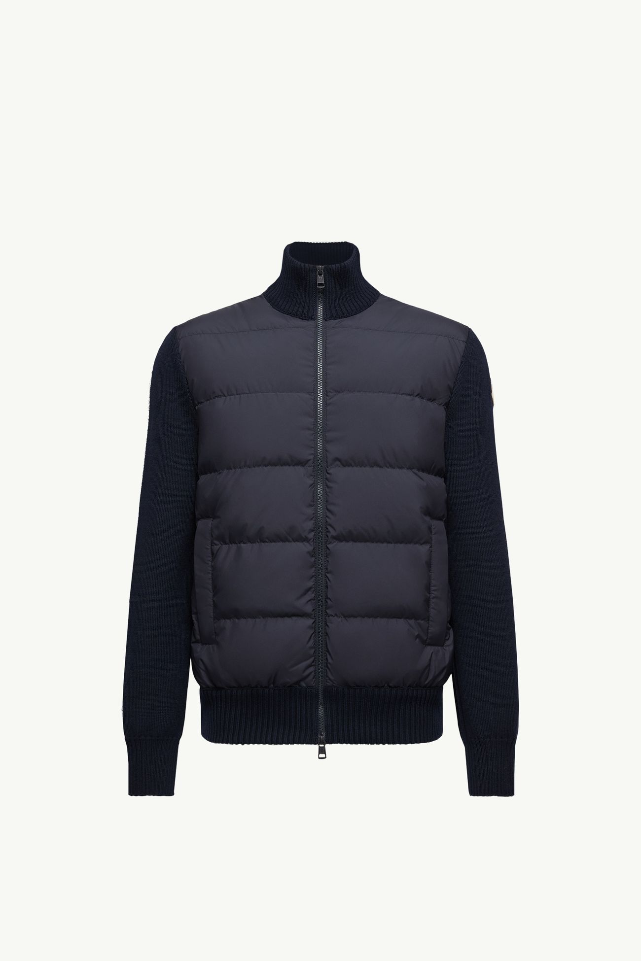 夾層羊毛拉鏈開襟毛衣 男士 海軍藍色 Moncler 2