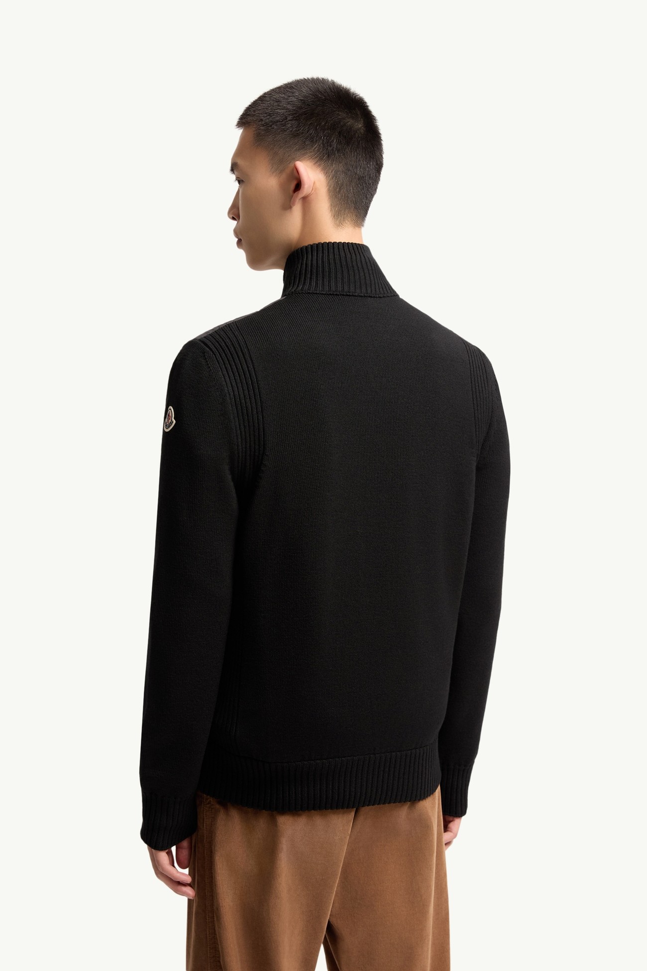 Padded Wool Zip-Up Cardigan Men Black Moncler 4