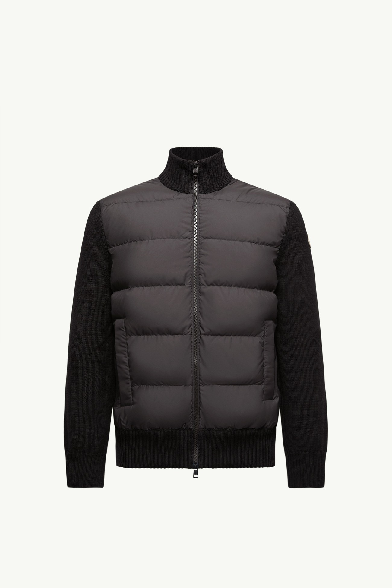 Padded Wool Zip-Up Cardigan Men Black Moncler 2