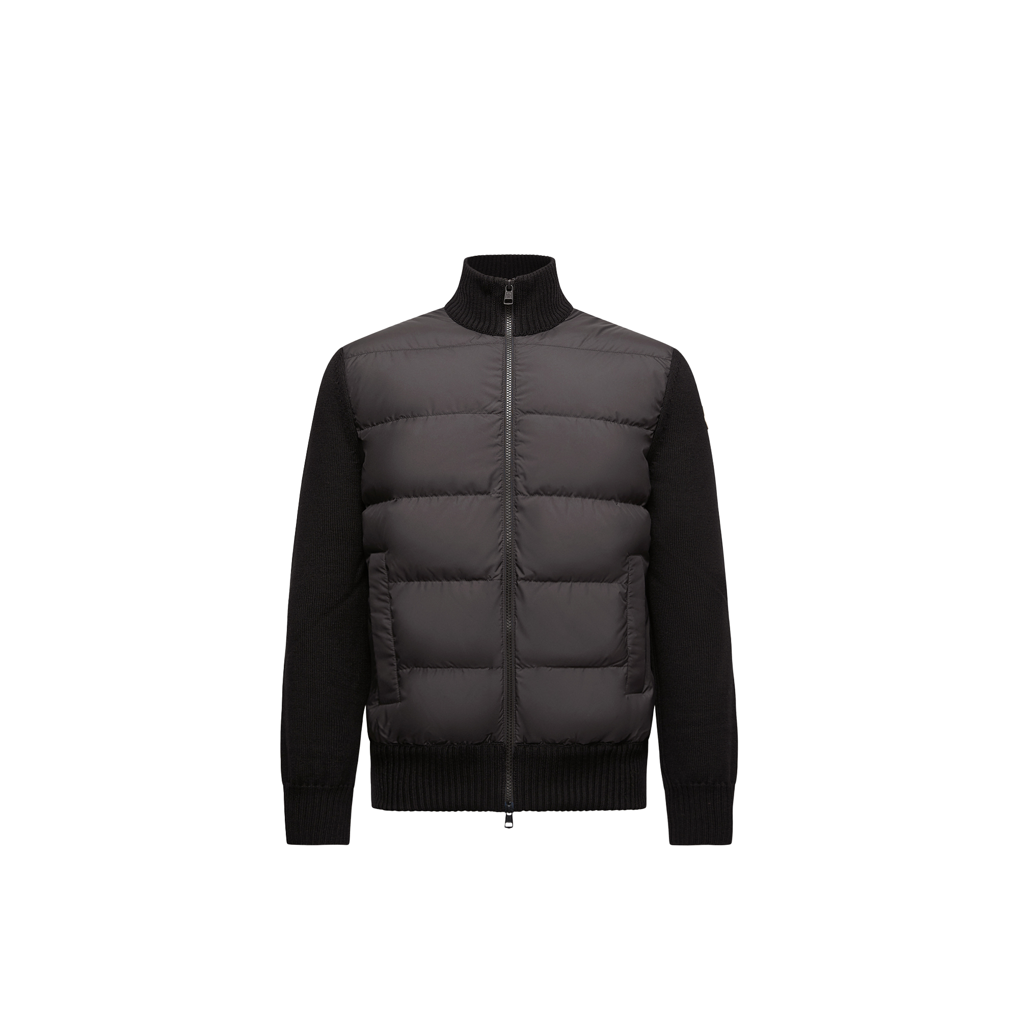 Moncler   Padded Wool Zip-Up Cardigan for Men in Black, Size: L