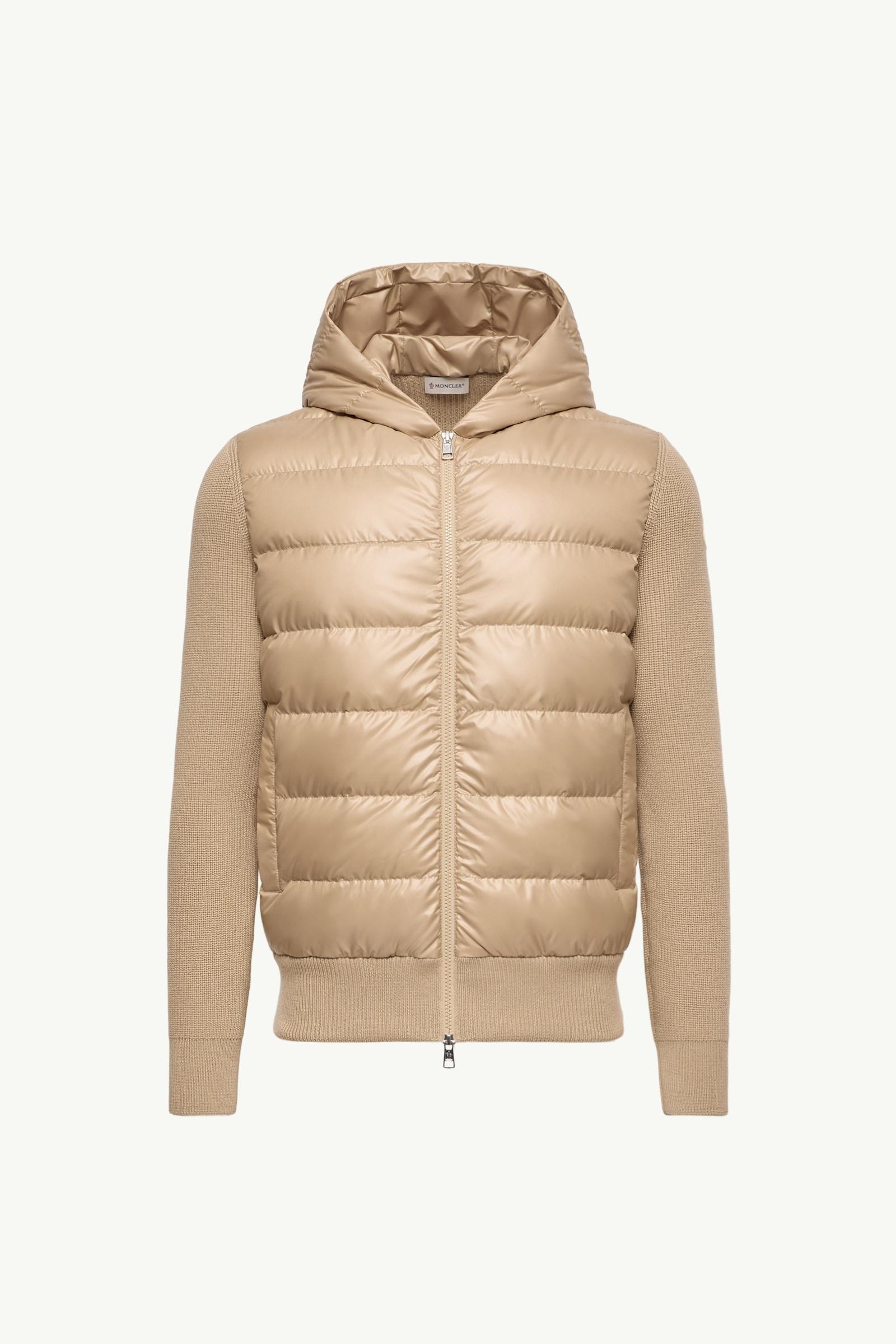 Padded Wool Zip-Up Hoodie Men Light Beige Moncler, 1 of 0