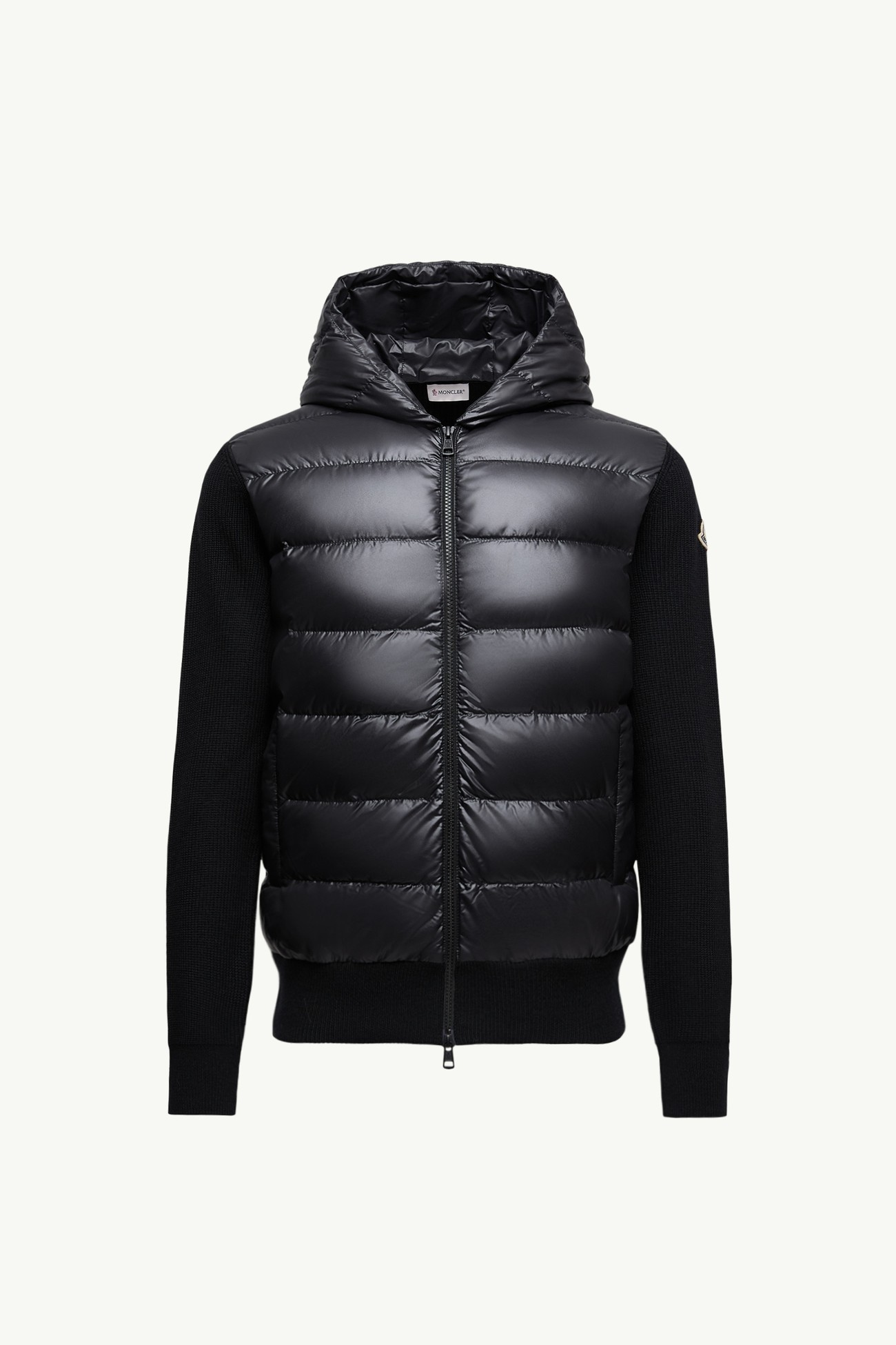 夾層羊毛拉鏈連帽衫 男士 黑色 Moncler 2