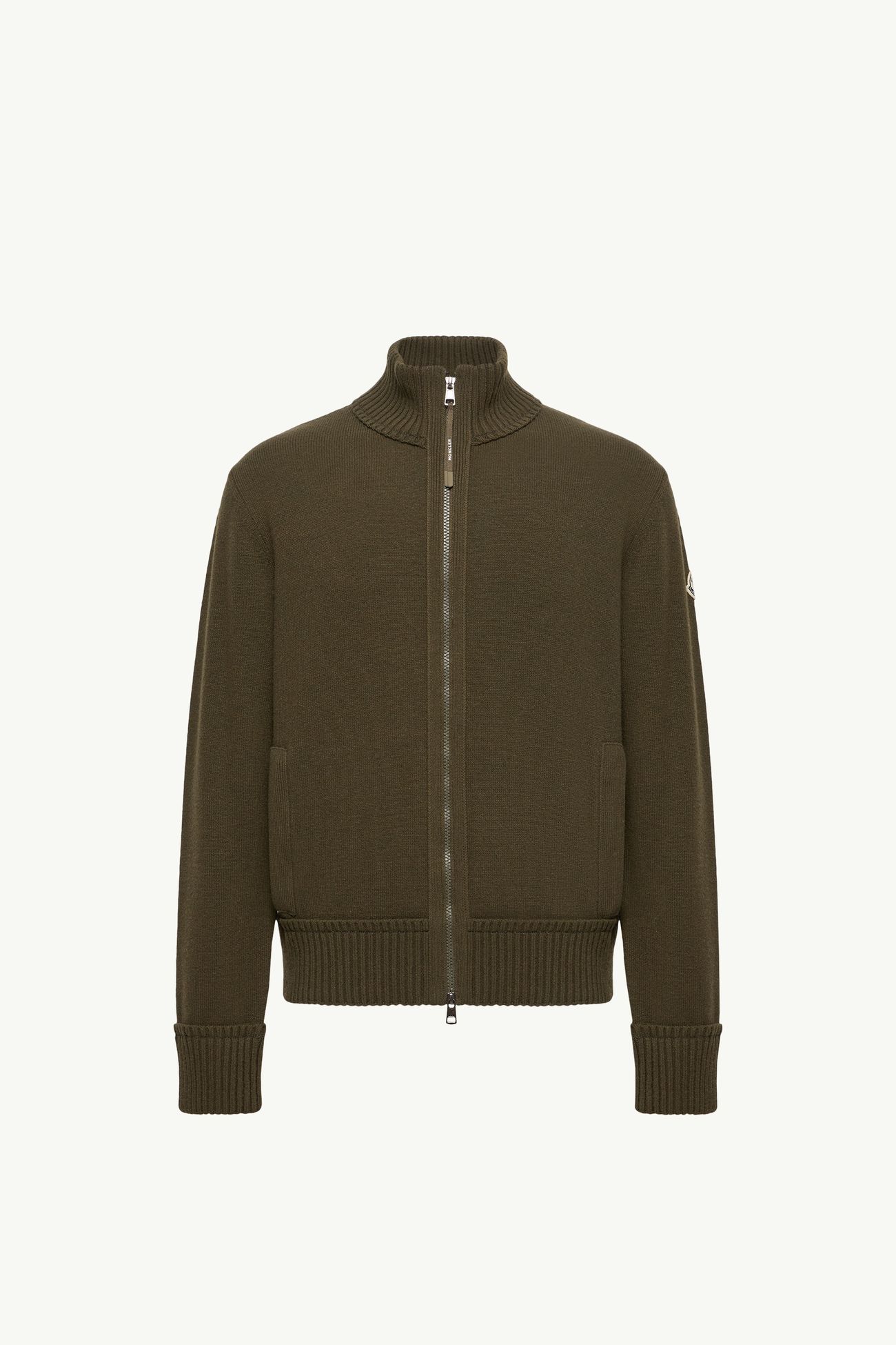 Strickjacke aus Kaschmir und Wolle mit Reißverschluss Herren Olivgrün Moncler 2