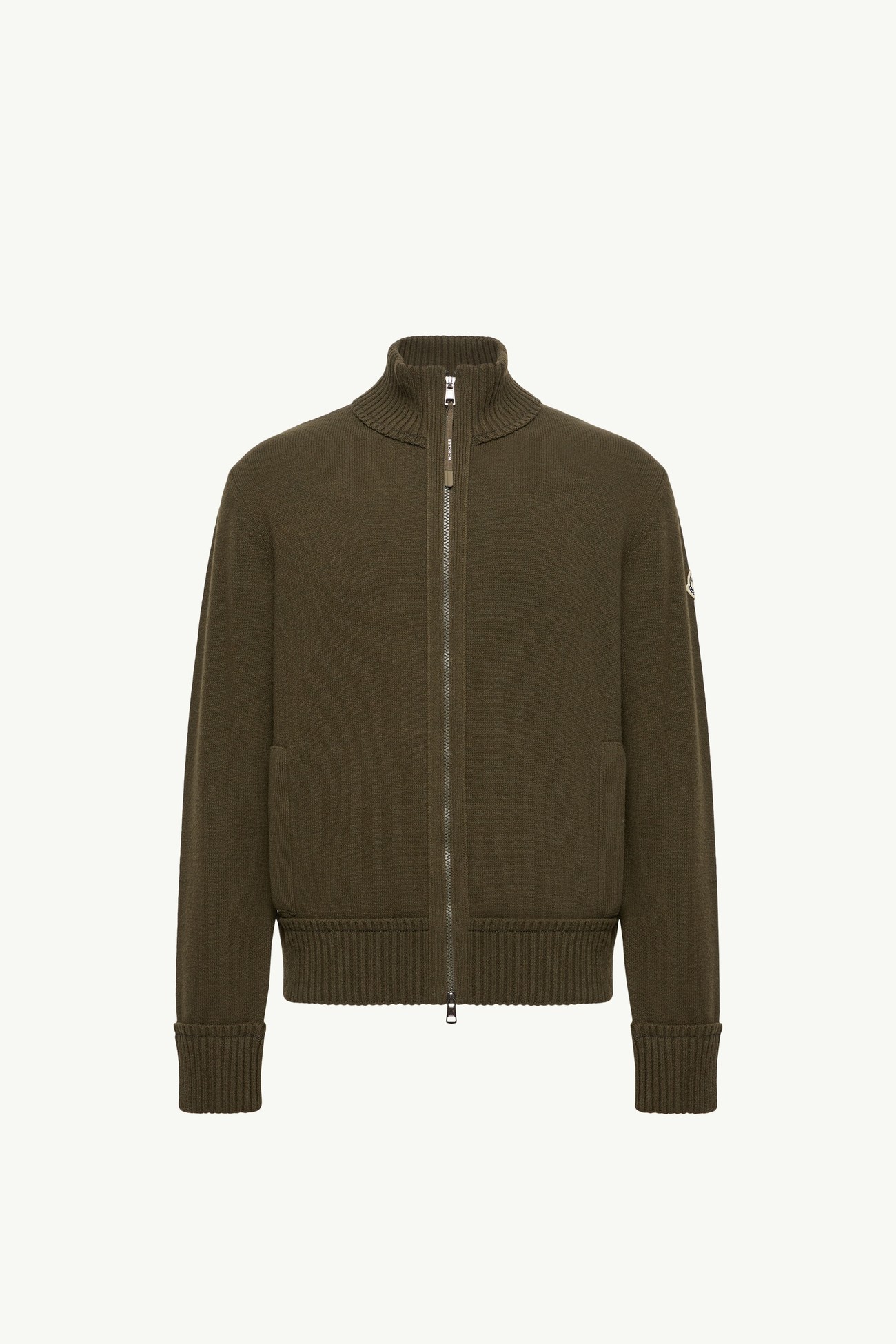 Strickjacke aus Kaschmir und Wolle mit Reißverschluss Herren Olivgrün Moncler 2