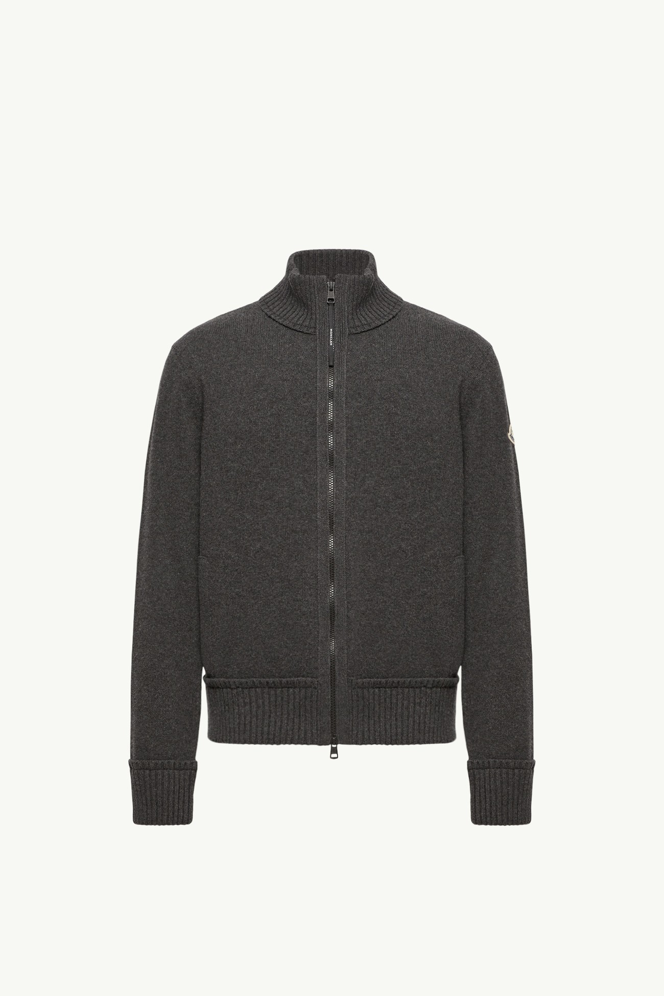 Cárdigan con cremallera de cachemira y lana Hombre Gris oscuro Moncler 2