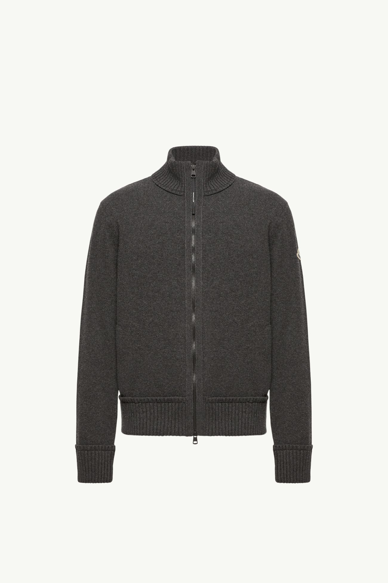 Cashmere & Wool Zip-Up Cardigan Men Black Moncler 2