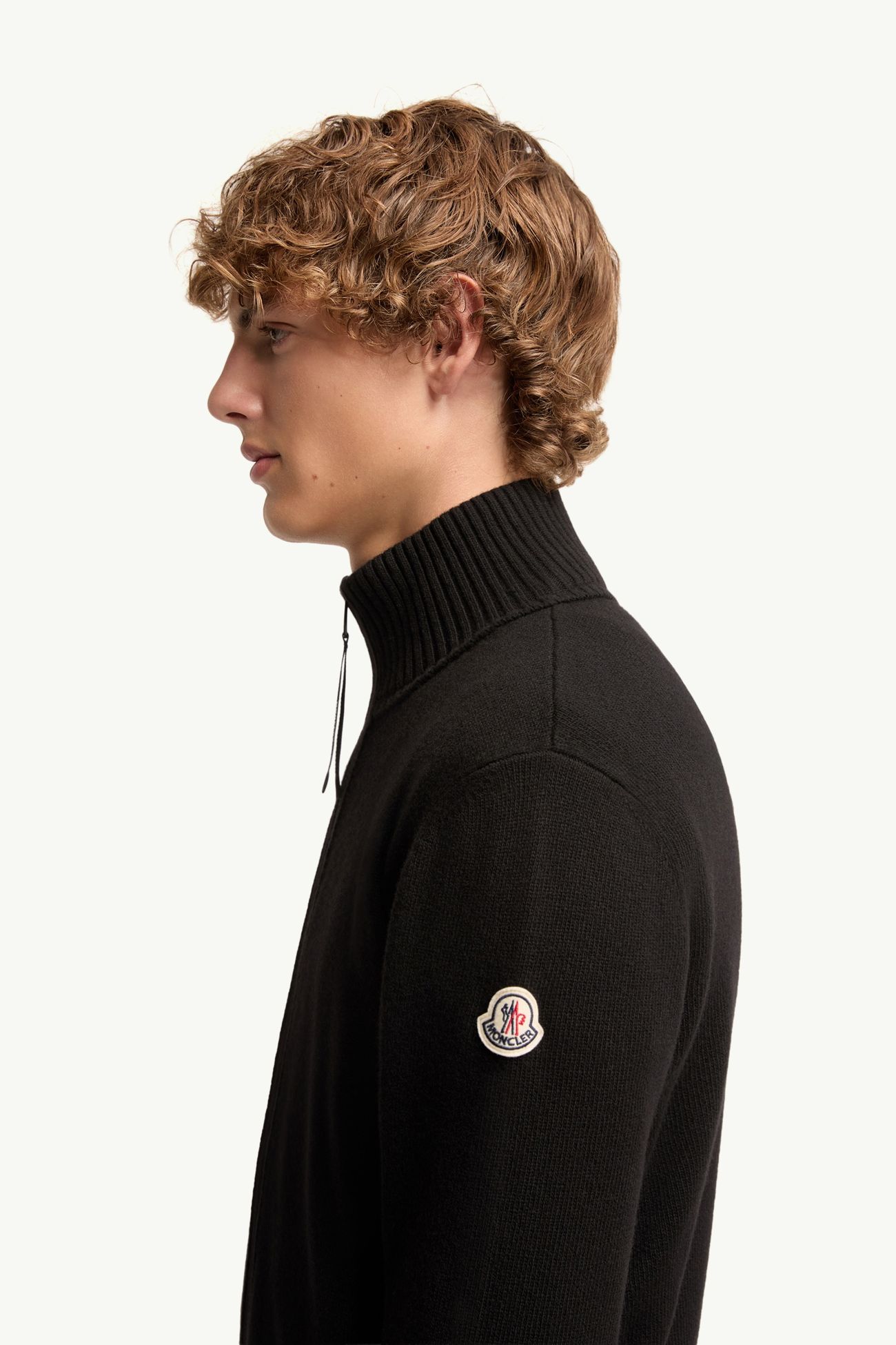 Cardigan zippé en laine et cachemire Hommes Noir Moncler 1