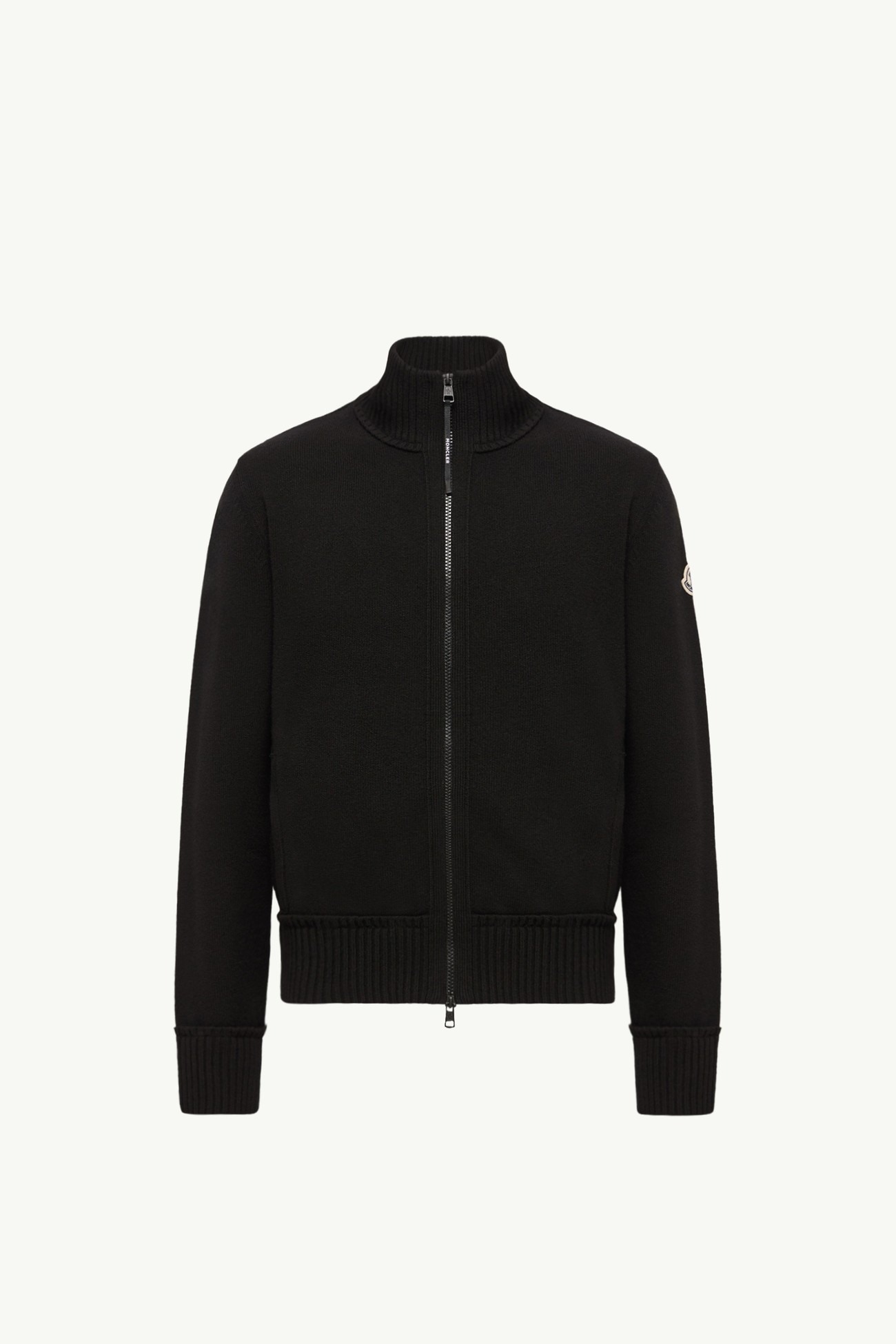 Cardigan con zip in lana e cashmere Uomo Nero Moncler 2
