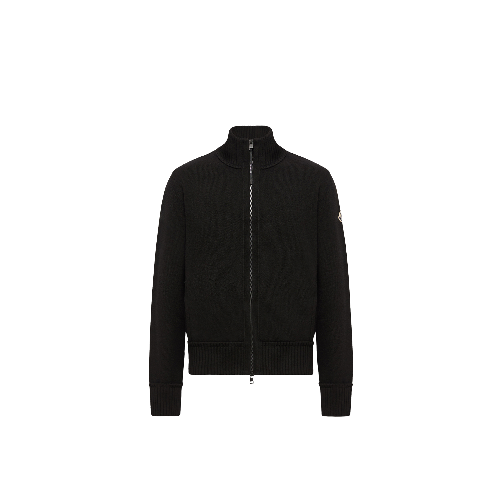 Moncler Cardigan Con Zip In Lana E Cashmere Uomo da Nero, Taglia: S - Immagine 1