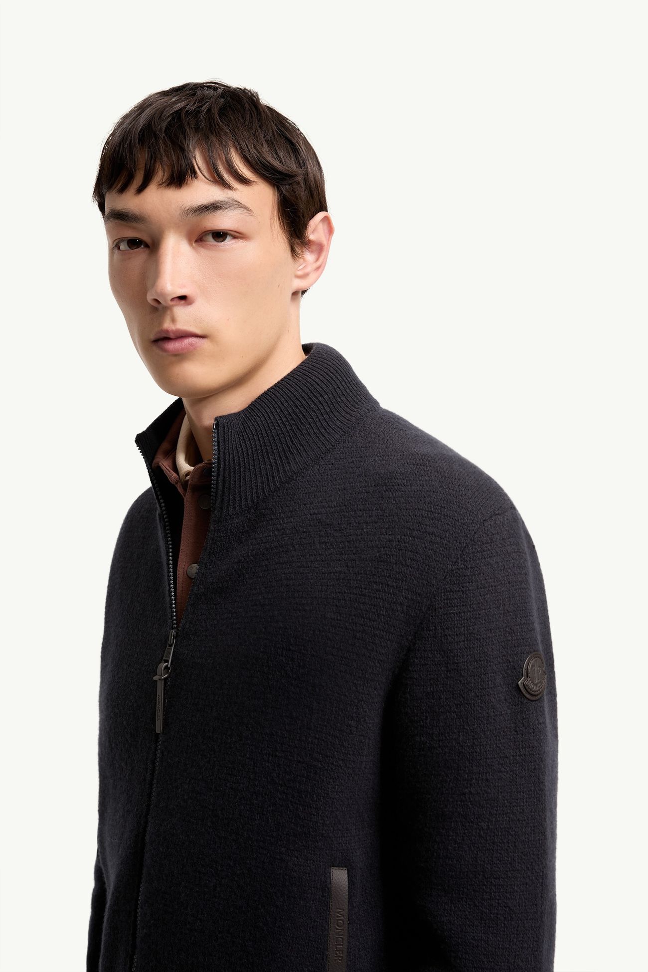 男士羊毛和山羊绒混纺拉链开衫 男士 深蓝色 Moncler 1