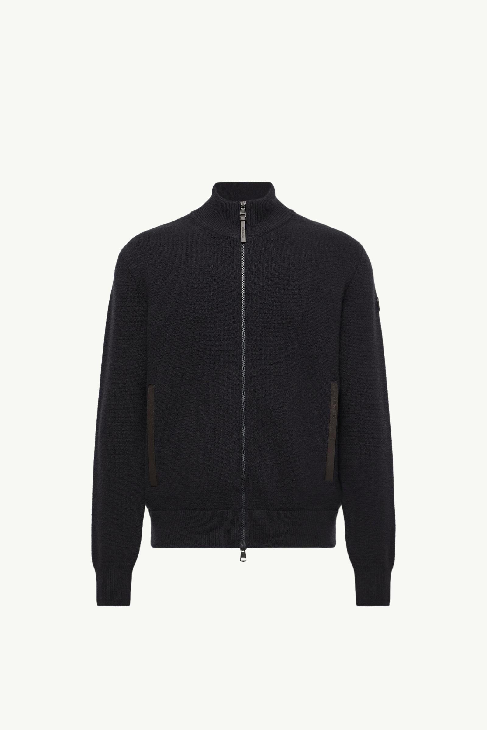 Wool & Cashmere Blend Zip-Up Cardigan Men Dark Blue Moncler, 1 of 0