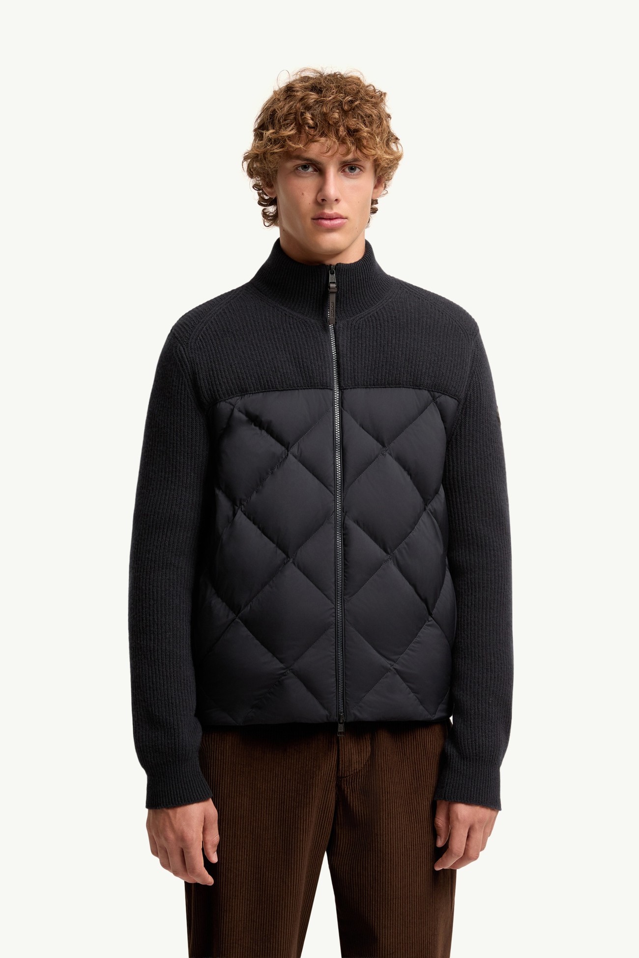 Cárdigan con plumón de lana y cachemira Hombre Azul oscuro Moncler 3