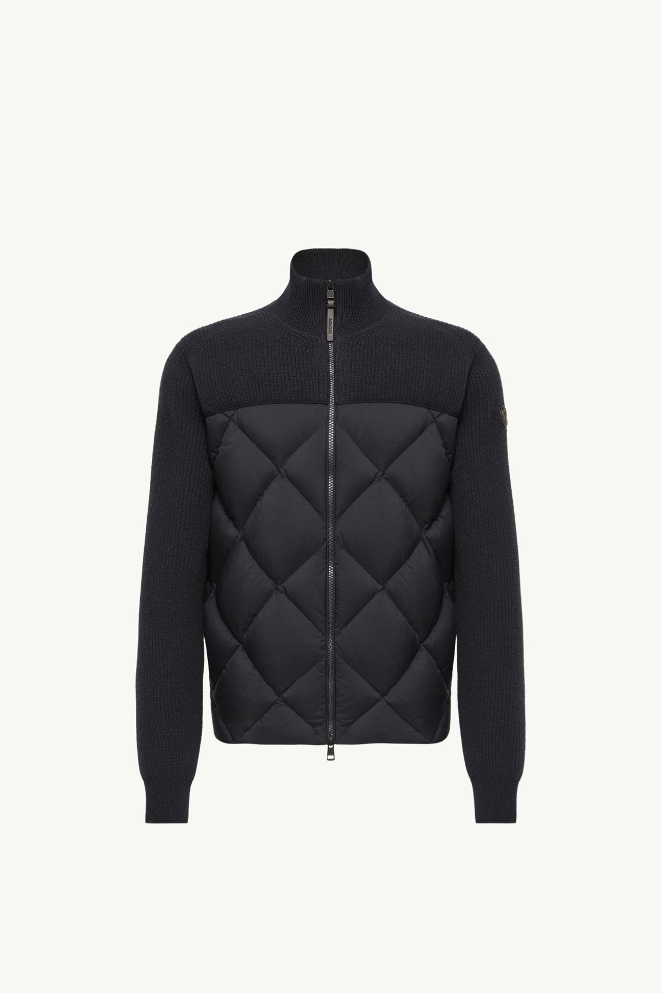 Cardigan imbottito in lana e cashmere Uomo Blu Scuro Moncler 2