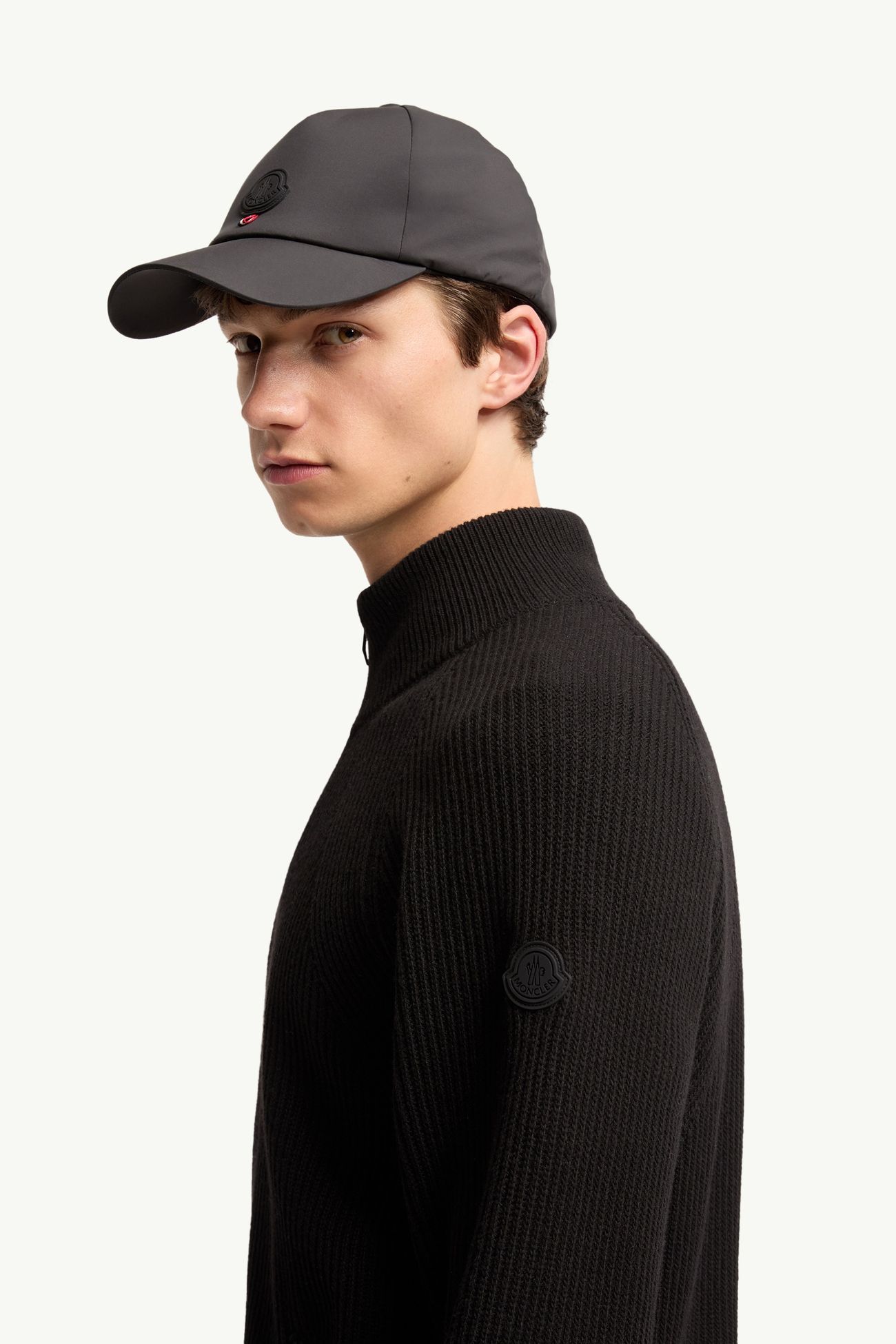 羊絨混紡拉鏈開襟毛衣 男士 黑色 Moncler 1