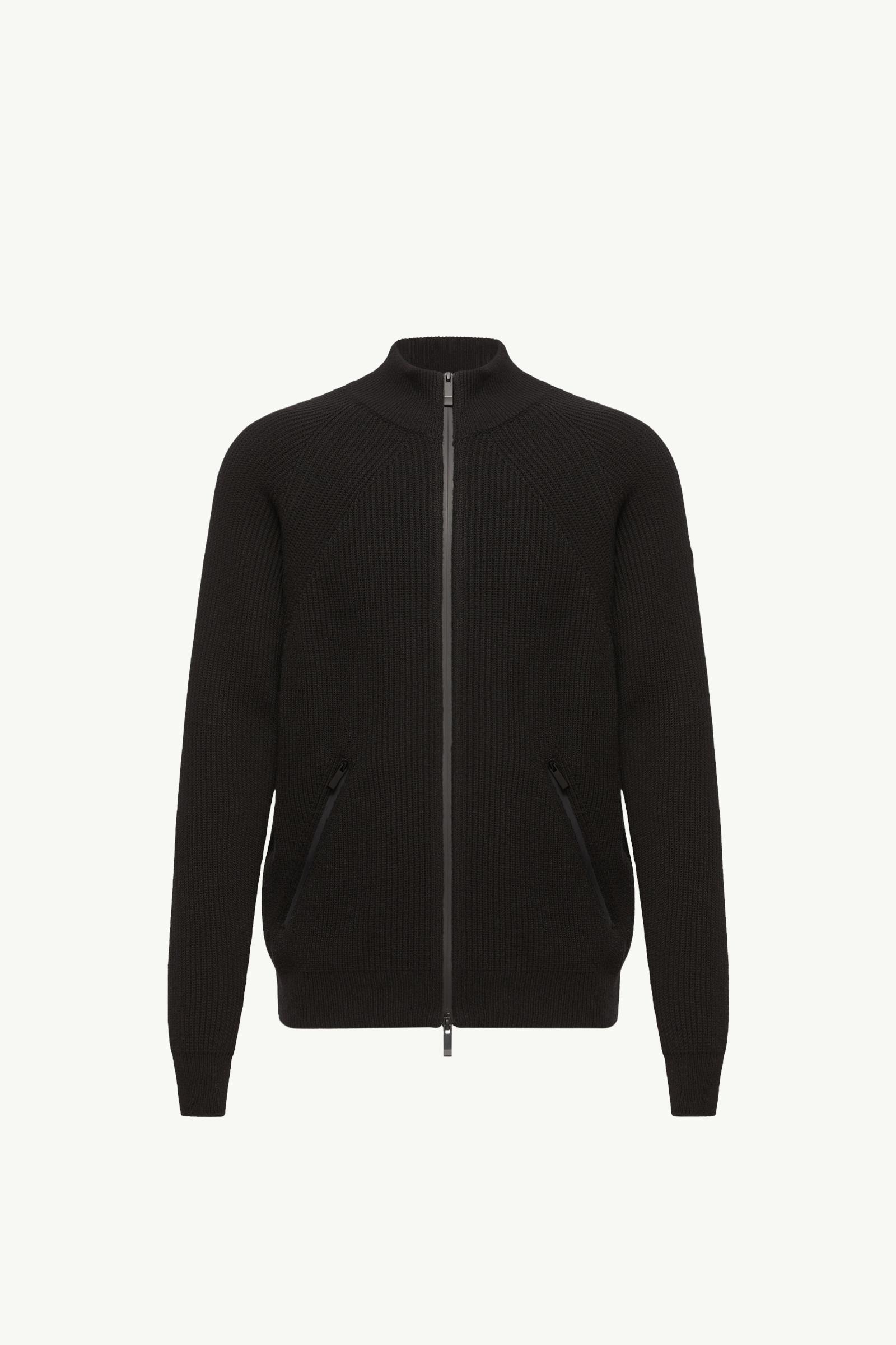 Cashmere Blend Zip-Up Cardigan Men Black Moncler, 1 of 0