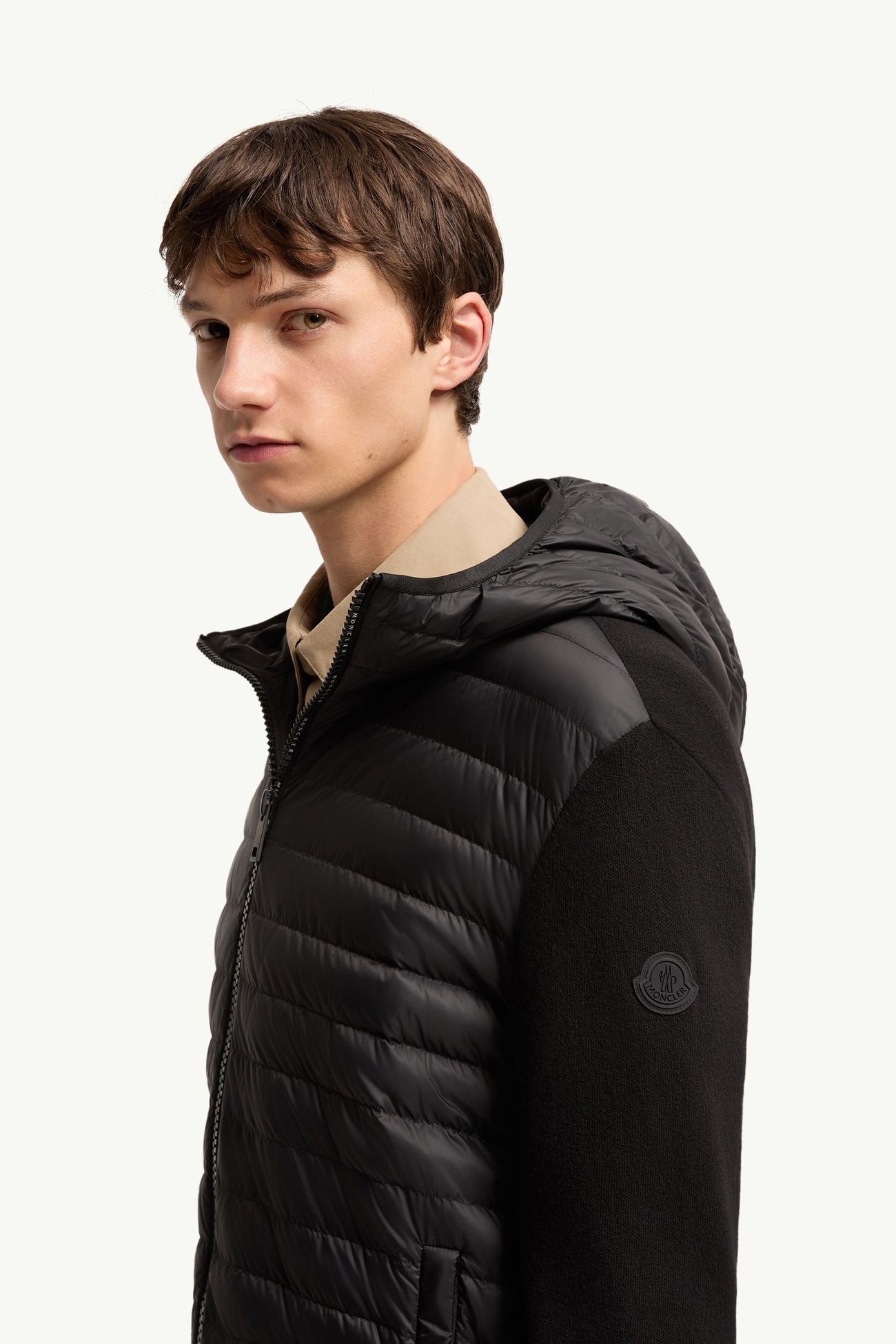 Padded Cashmere Blend Cardigan Men Black Moncler 1