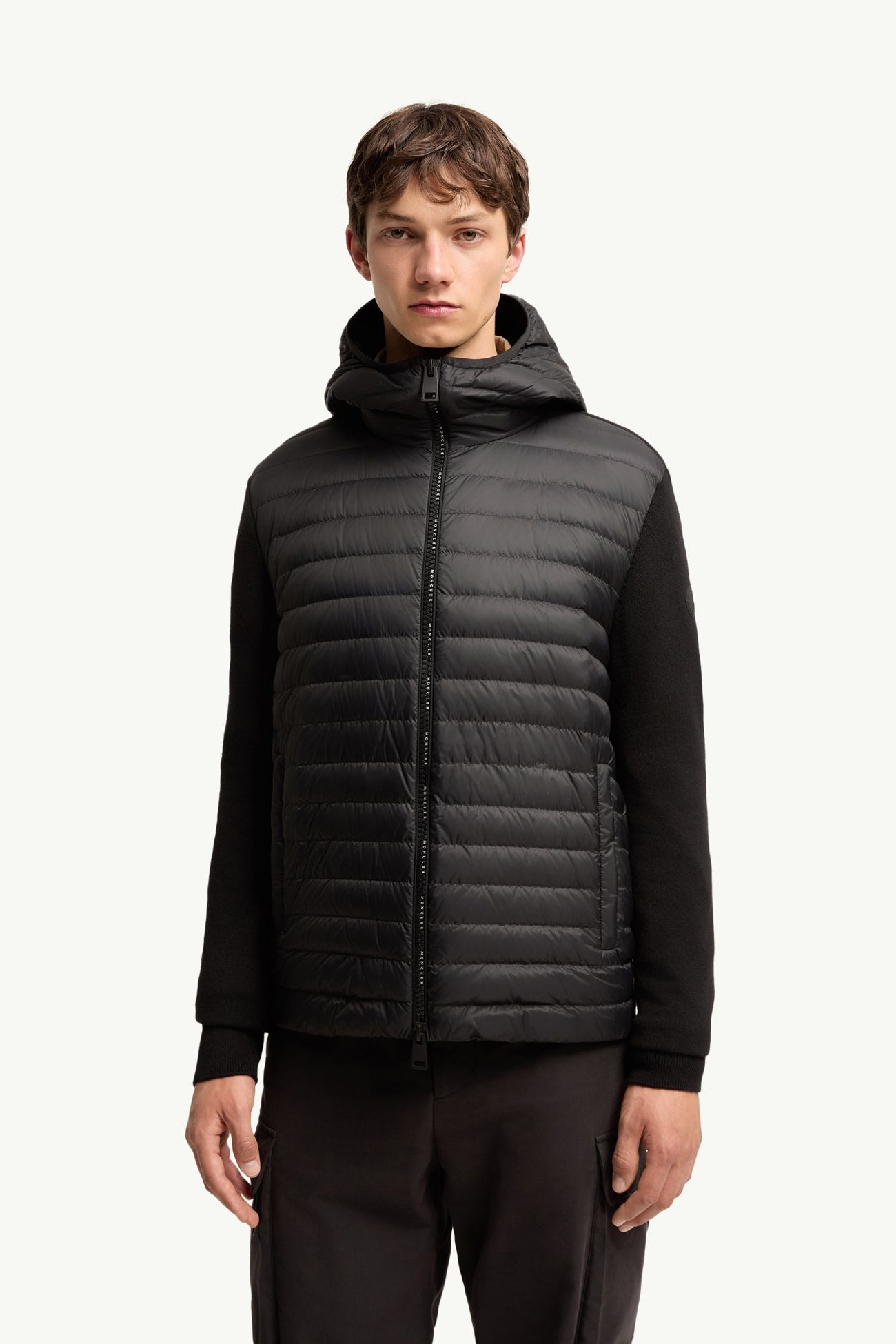 Padded Cashmere Blend Cardigan Men Black Moncler 3