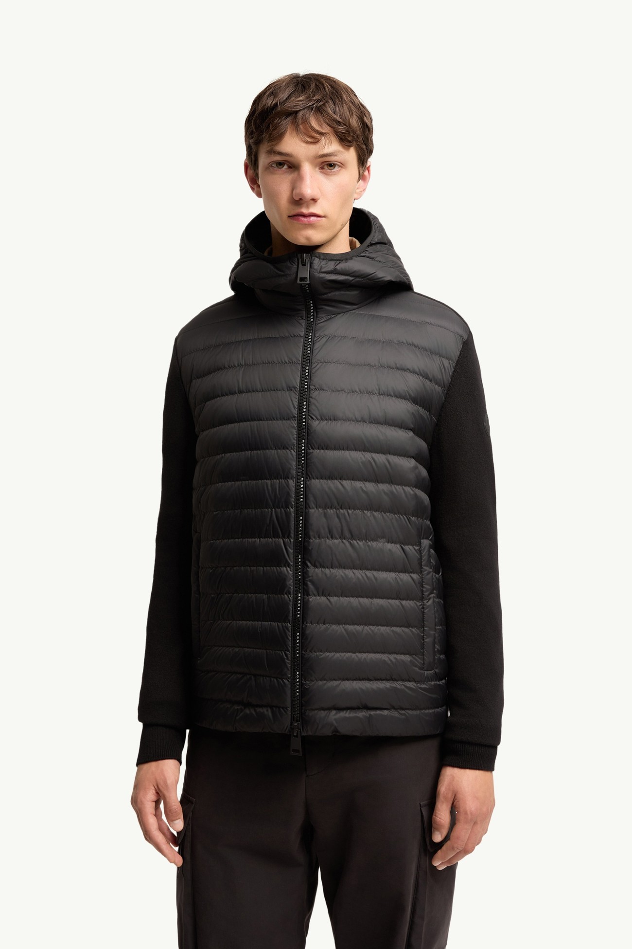 男士加衬山羊绒混纺开衫 男士 黑色 Moncler 3