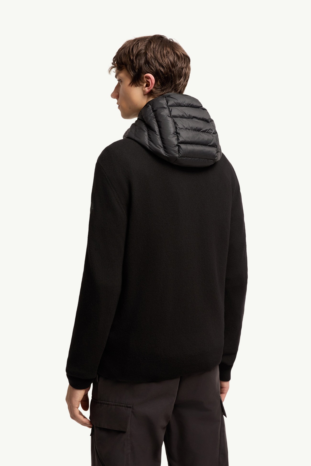 Padded Cashmere Blend Cardigan Men Black Moncler 4