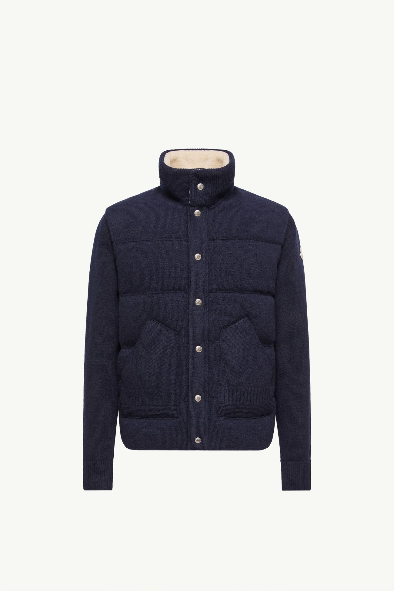 羊毛羊絨混紡開襟毛衣 男士 海軍藍色 Moncler 2