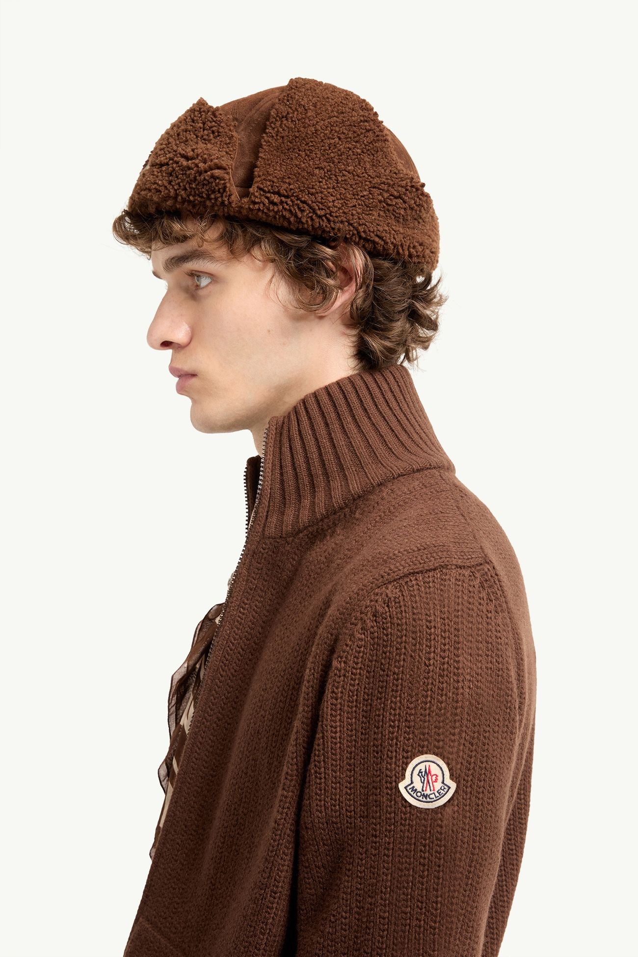 Cárdigan de mezcla de lana y cachemira Hombre Marrón Moncler 1