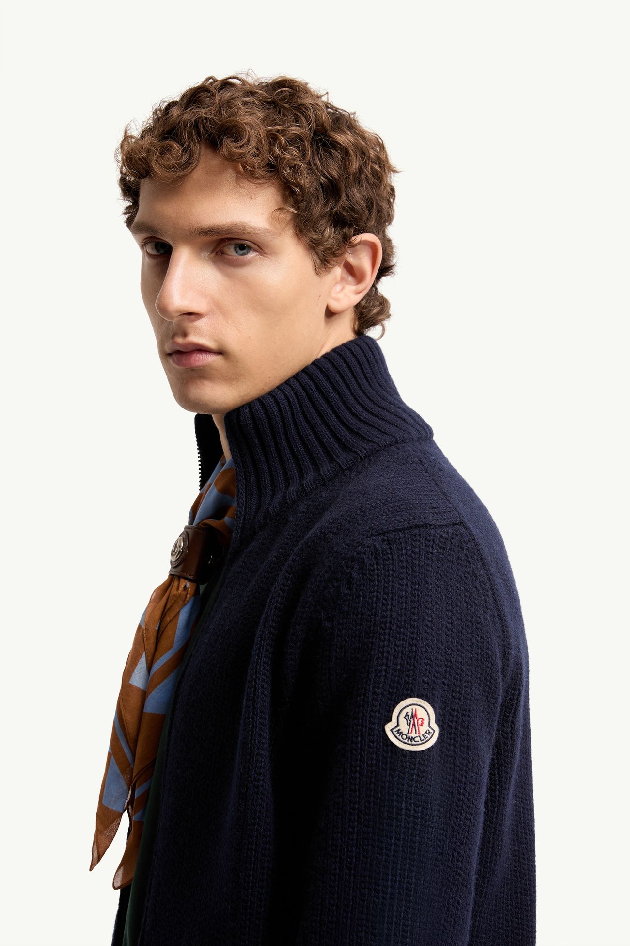 男士羊毛和山羊绒混纺开衫 男士 海军蓝色 Moncler 1