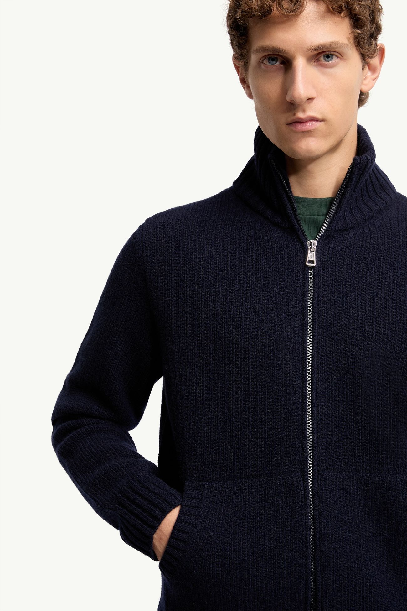 Strickjacke aus Wolle und Kaschmir Herren Navyblau Moncler 5