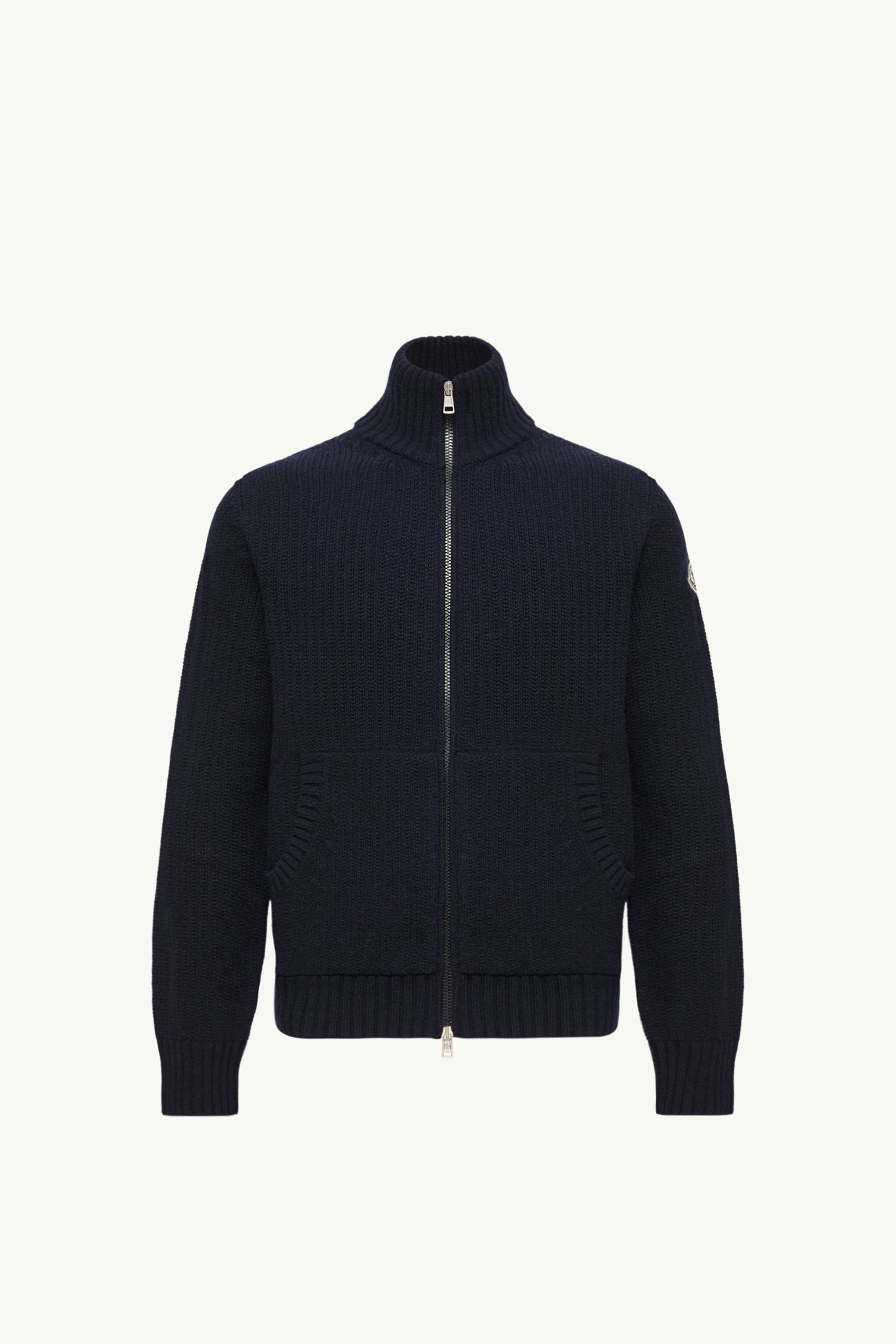 Cardigan en laine et cachemire mélangés Hommes Bleu marine Moncler 2