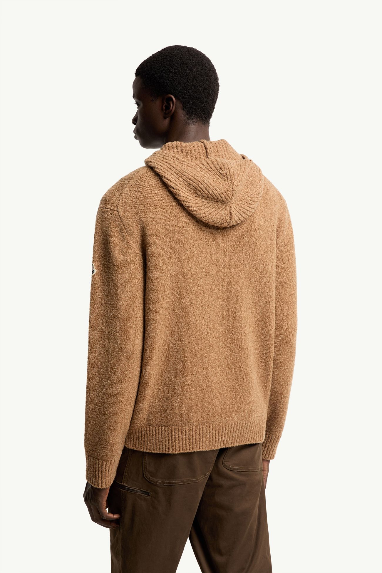 부클레 울 혼방 집업 후디 남성 베이지 Moncler 4