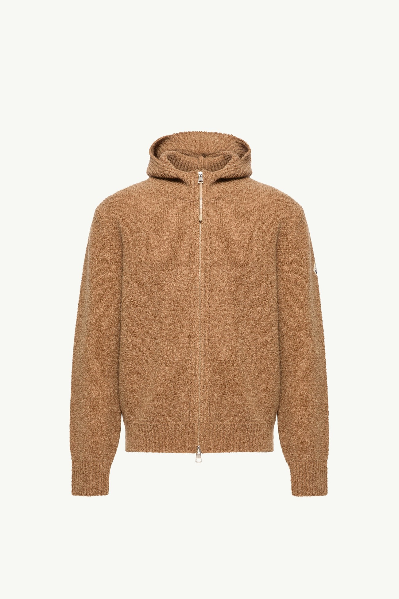 毛圈布羊毛混紡拉鏈連帽衫 男士 米色 Moncler 2