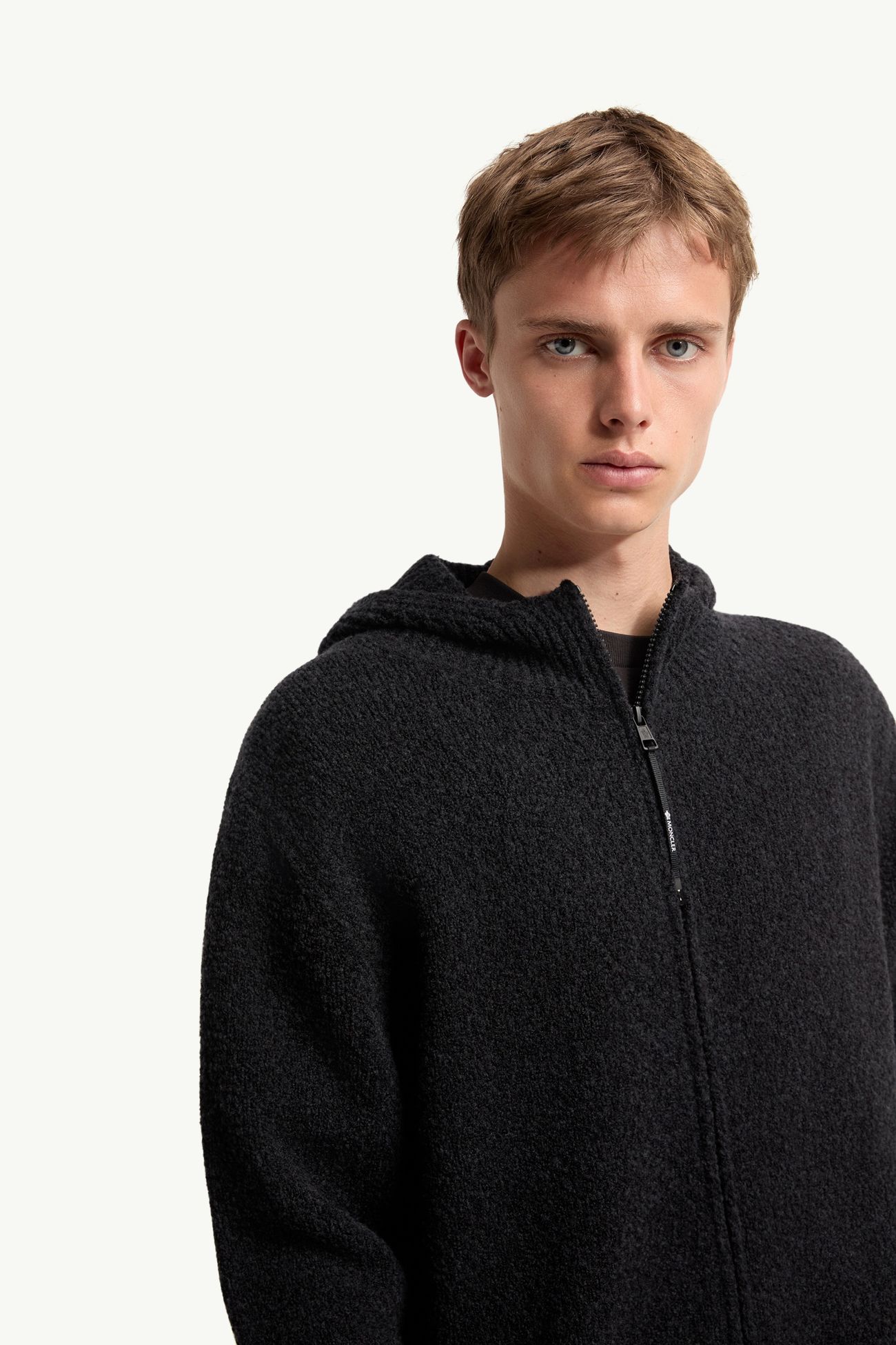 男士羊毛混纺拉链连帽卫衣 男士 黑色 Moncler 5