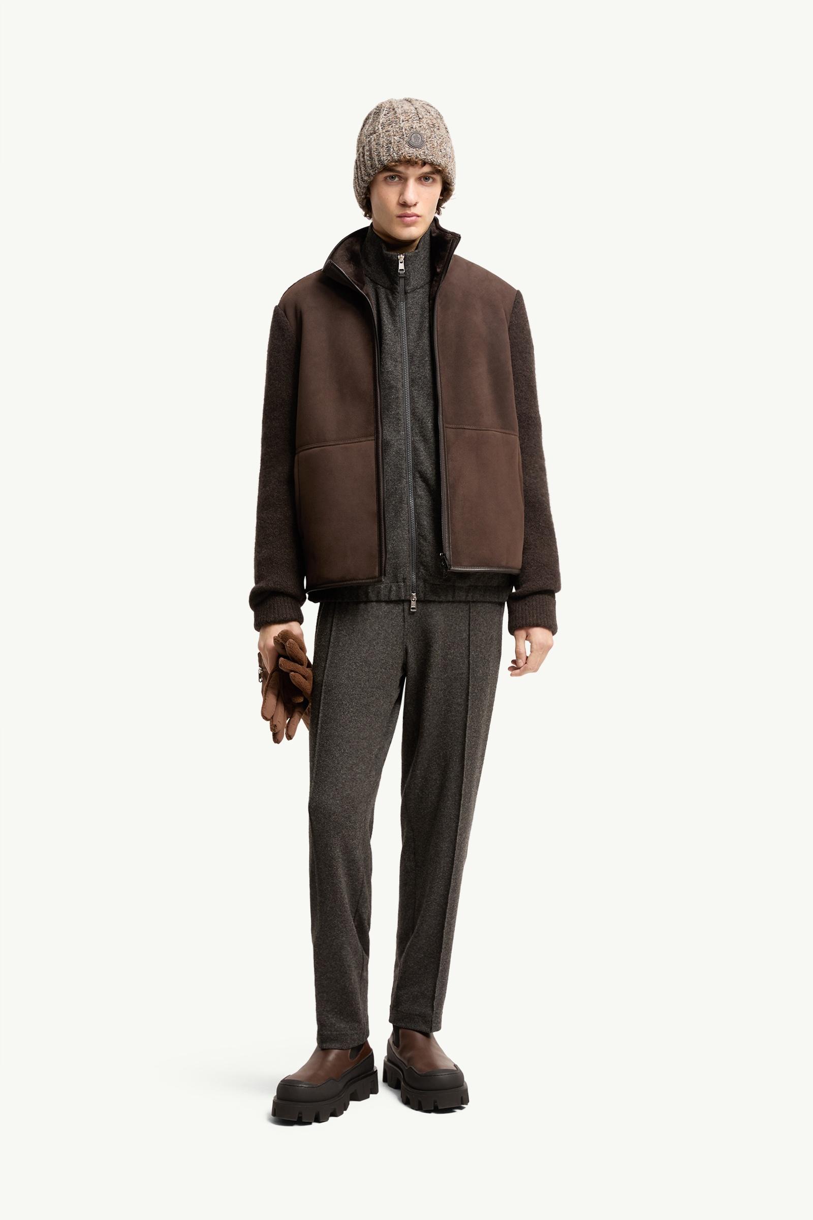 Brown Wool Zip-Up Cardigan - Sweaters & Cardigans for Men | Moncler IT