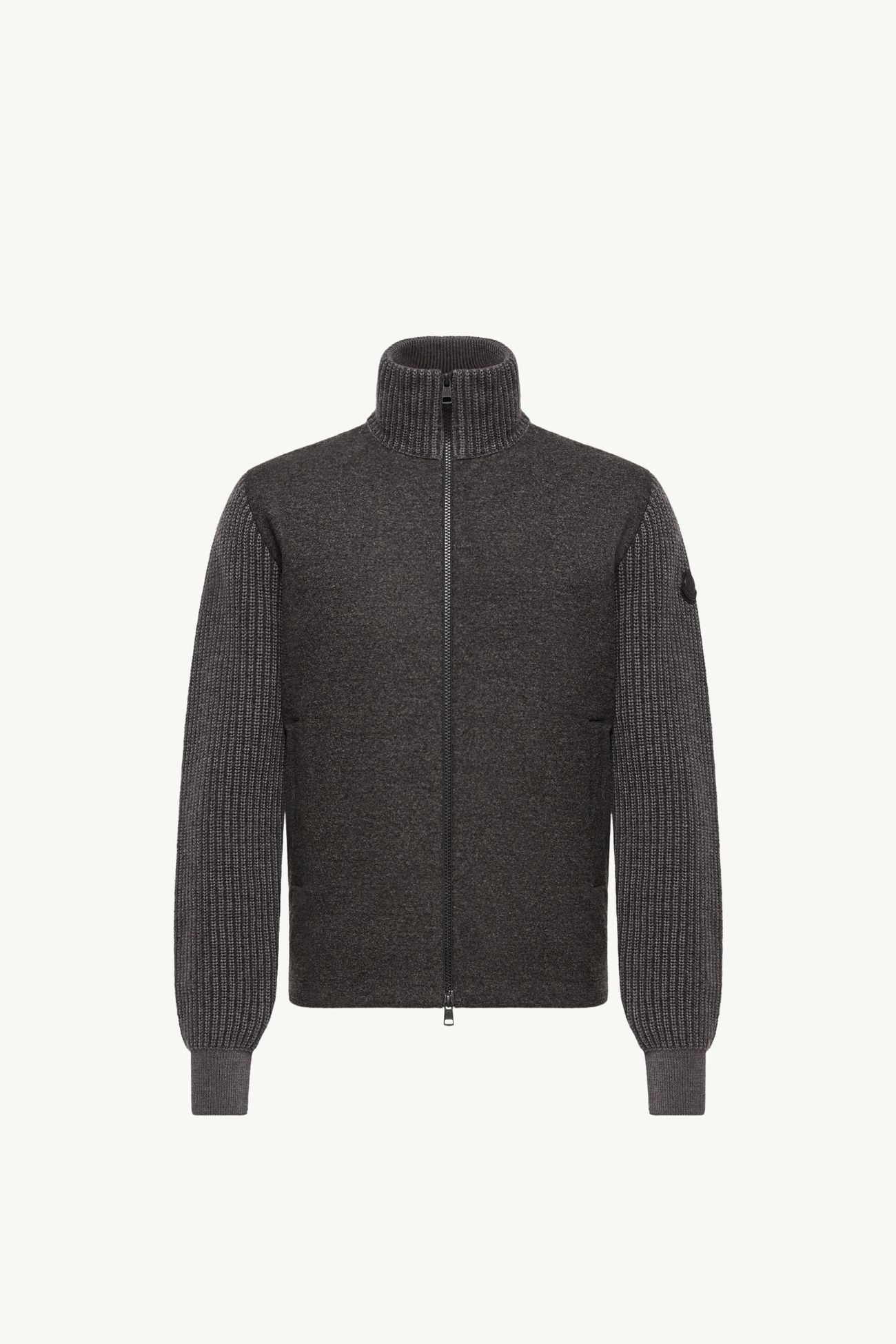 男士羊毛和山羊绒混纺拉链加衬开衫 男士 深灰色 Moncler 2