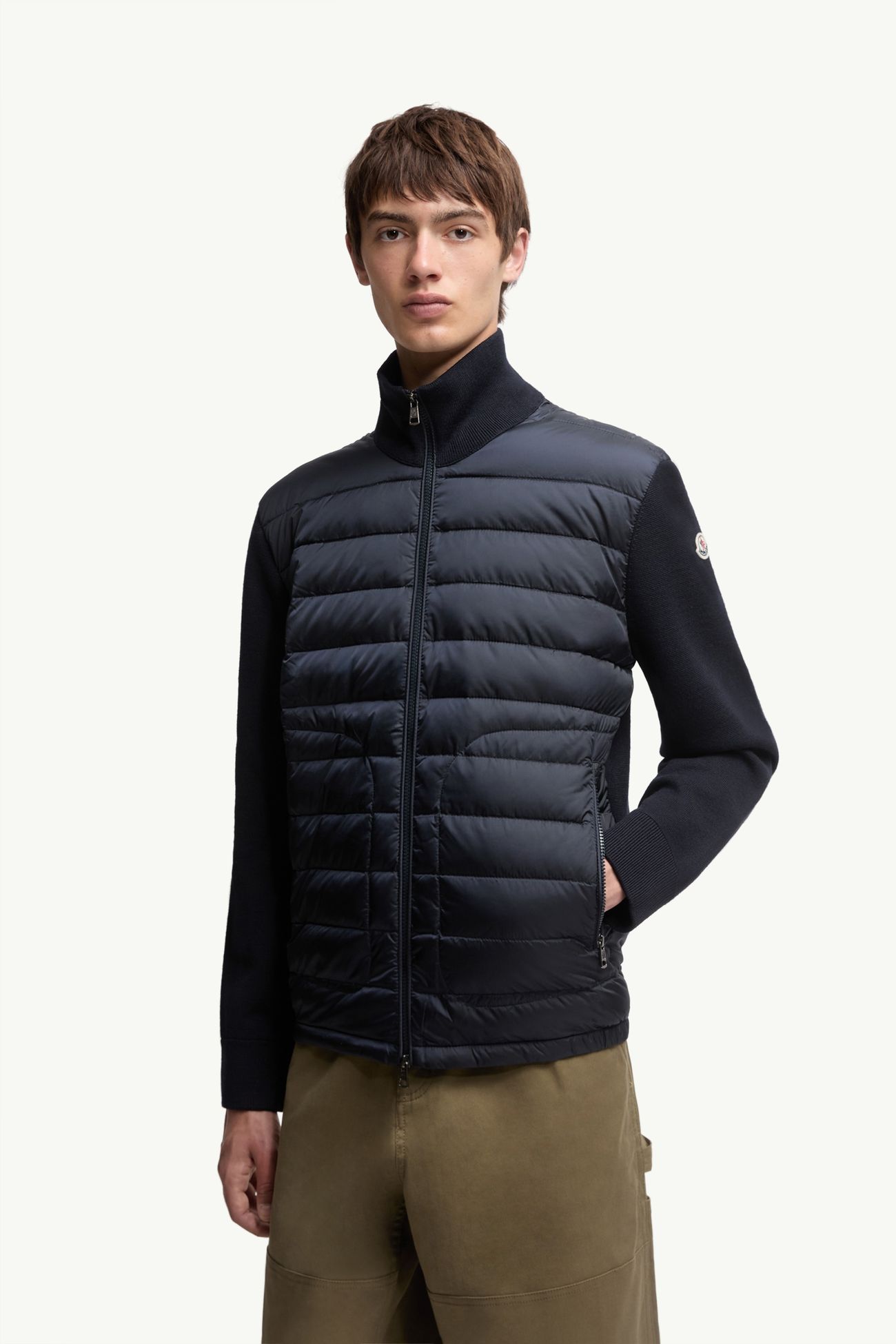 Gepolsterte Strickjacke mit Reißverschluss Herren Navyblau Moncler 3